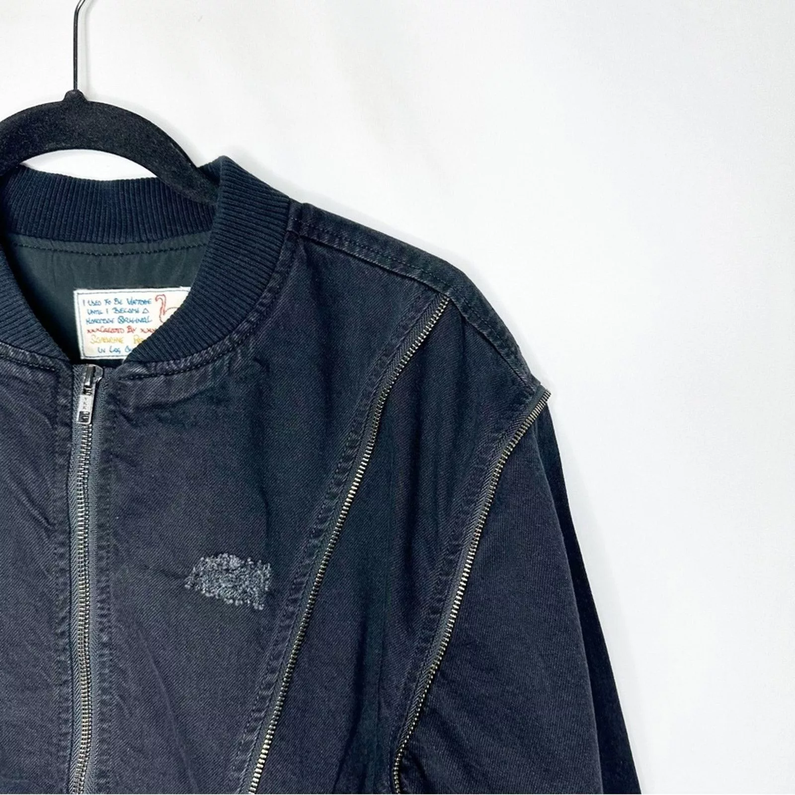 Sandrine Rose Jackets SANDRINE ROSE Black Zip Bomber NWT in Medium
