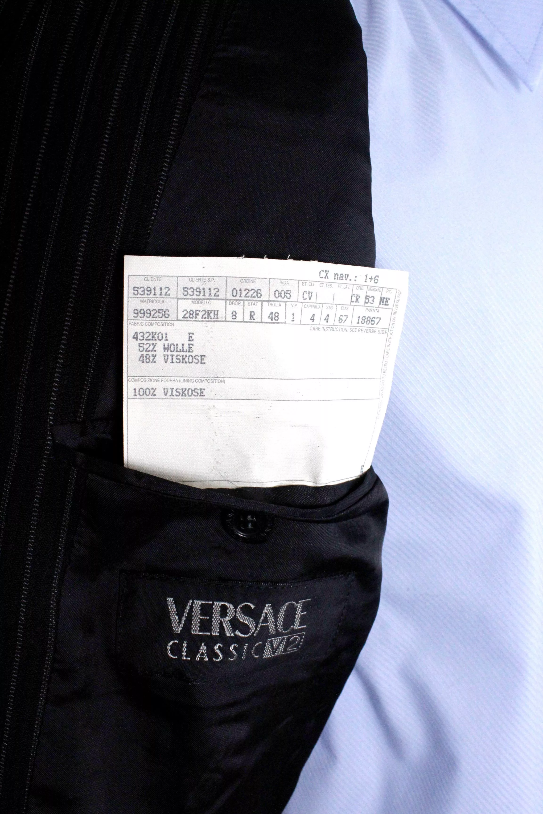 Versace Light Jackets Vintage Versace Classic V2 Striped Knit Black Blazer Jacket Luxury