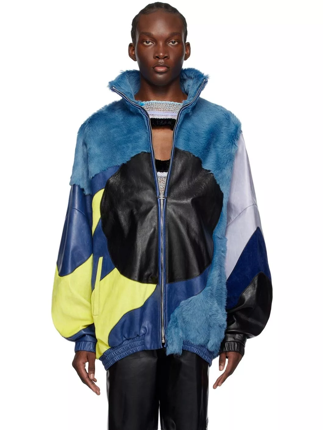 Marni Light Jackets Marni o1srvl11e0724 Paneled Jacket in Blue