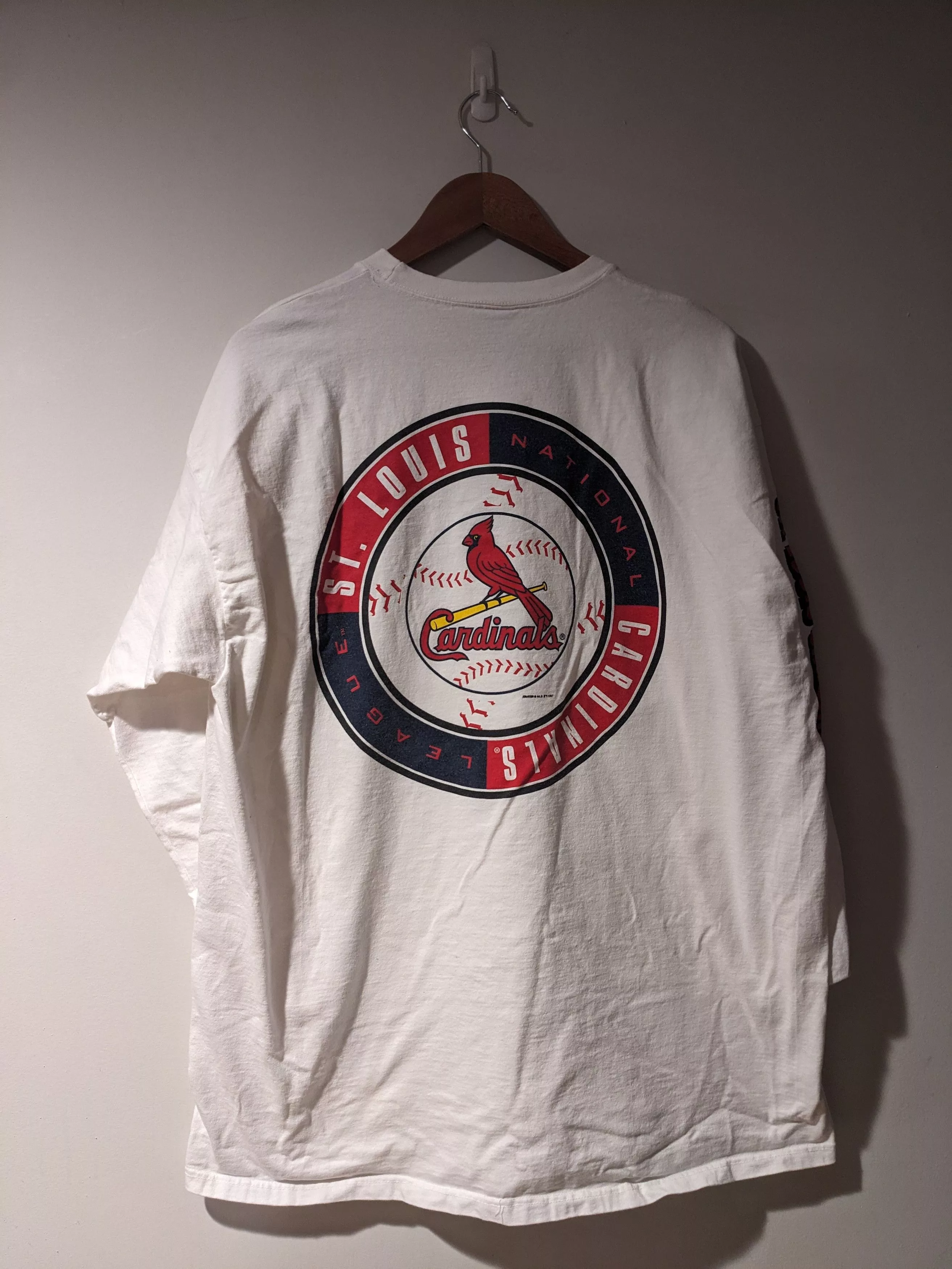 MLB Long Sleeve T Shirts MLB × Starter × Vintage Vintage 1997 St. Louis Cardinals MLB XXL Long-Sleeve T-Shirt White