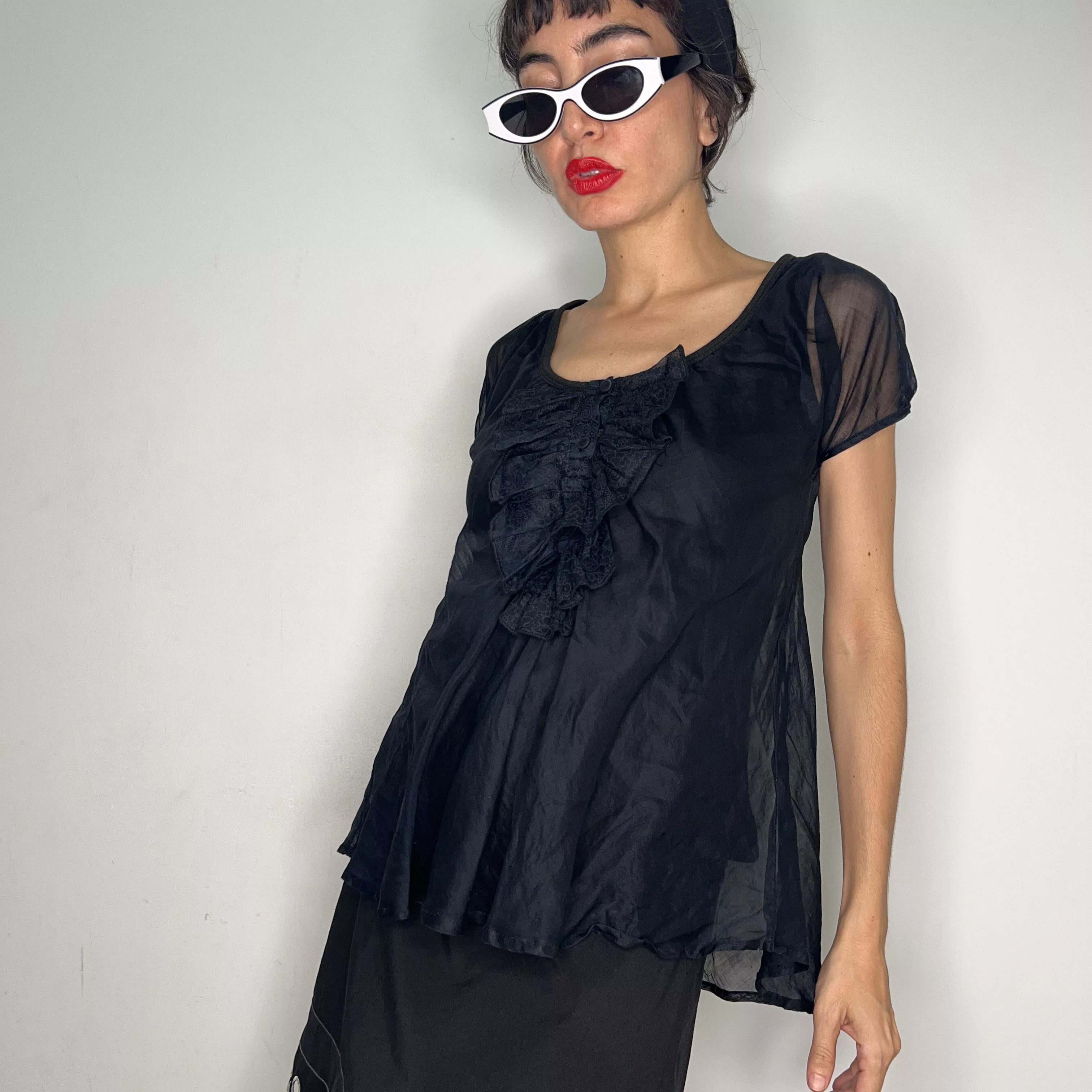 See by Chloe Blouses See by Chloe black cotton silk blouse top