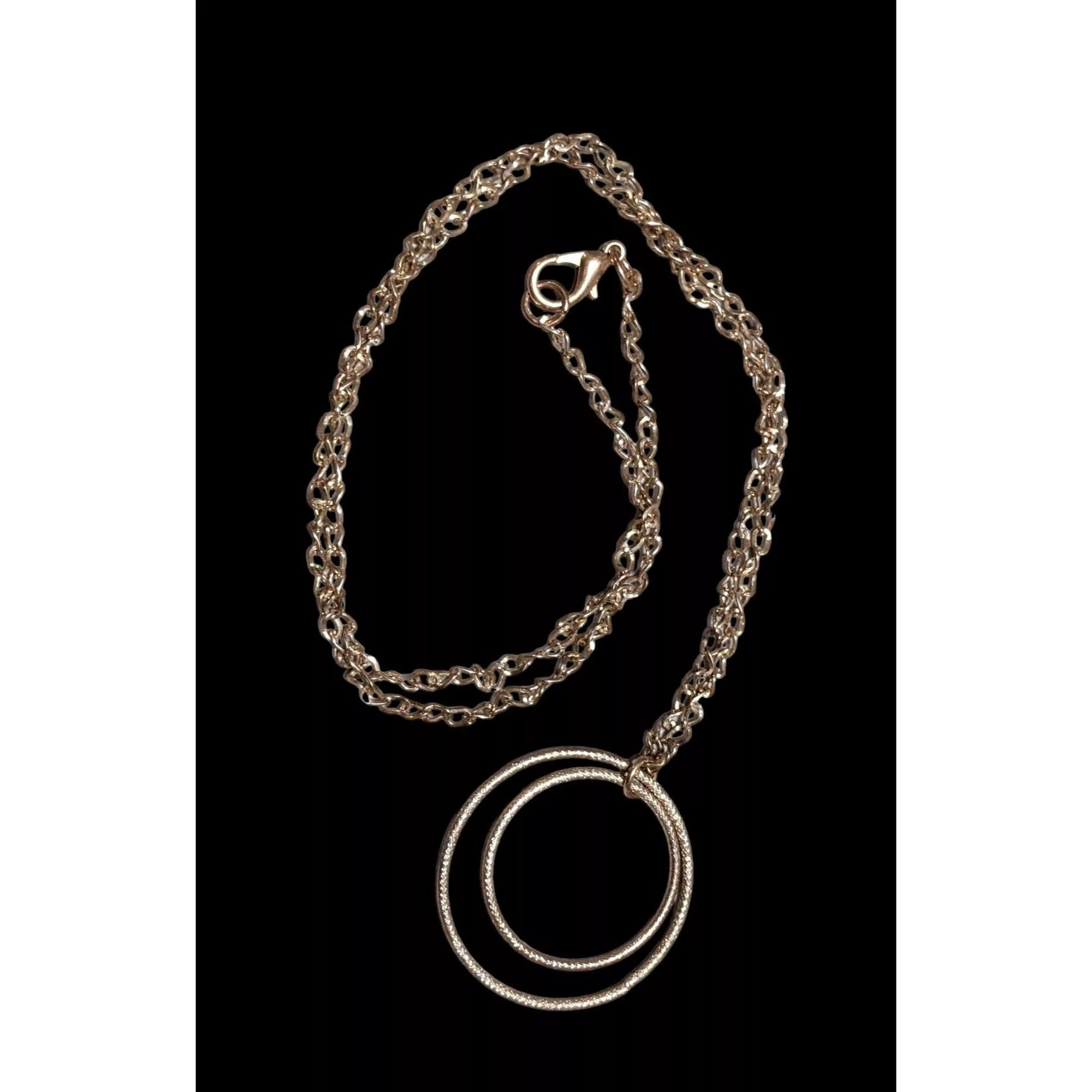 Other Necklaces Other Rose Gold Double Circle Pendant Necklace