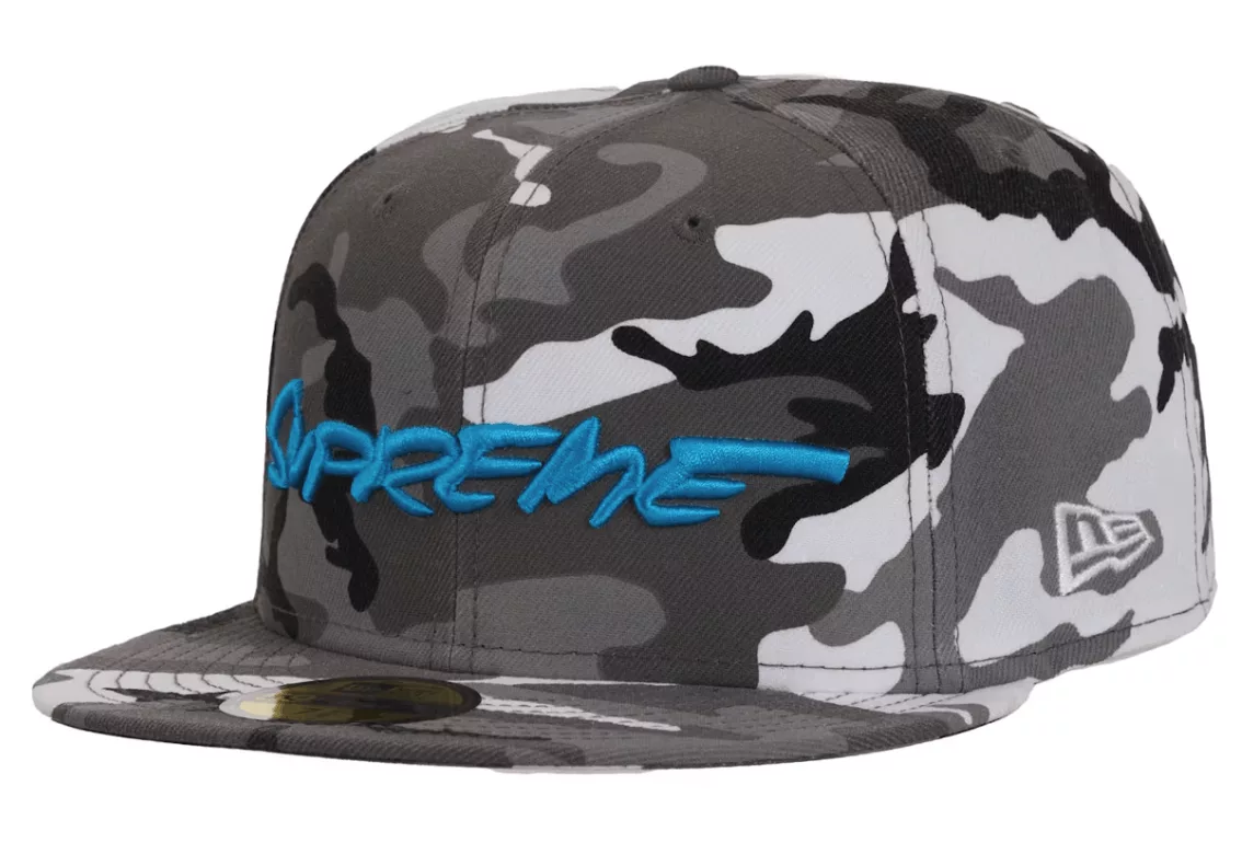Supreme Hats Supreme Futura New Era 59Fifty Fitted Hat Snow Camo sz 7 3/8 Gray Streetwear