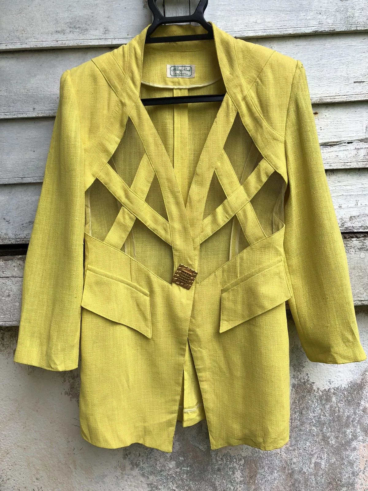 Designer Jackets Designer × Vintage Vintage Abbey Road Fashion Team Project Naked Bust Jacket Yellow