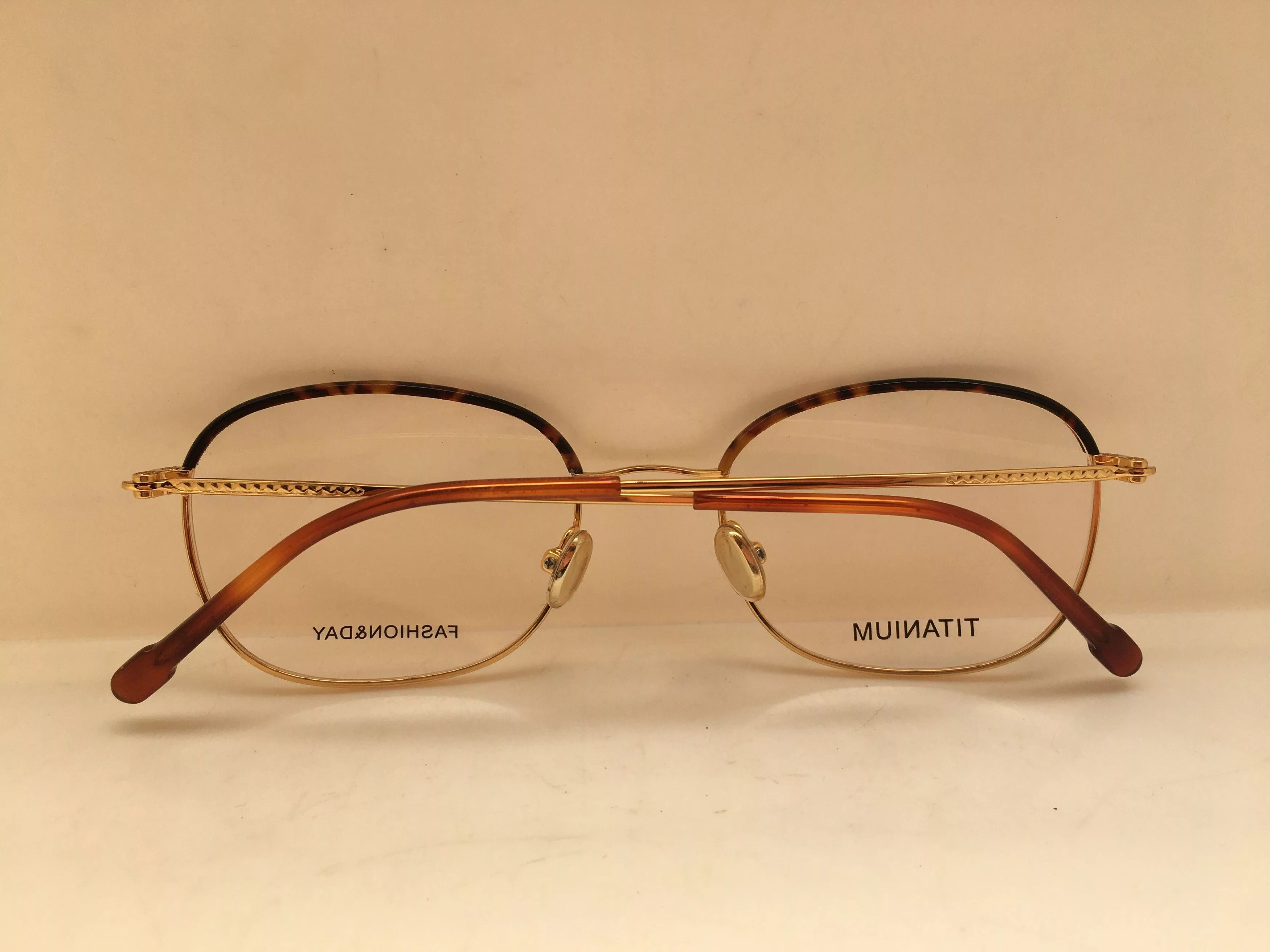 Other Glasses Other Gold Titanium With Tortoise Rim RX Eyeglasses Frame