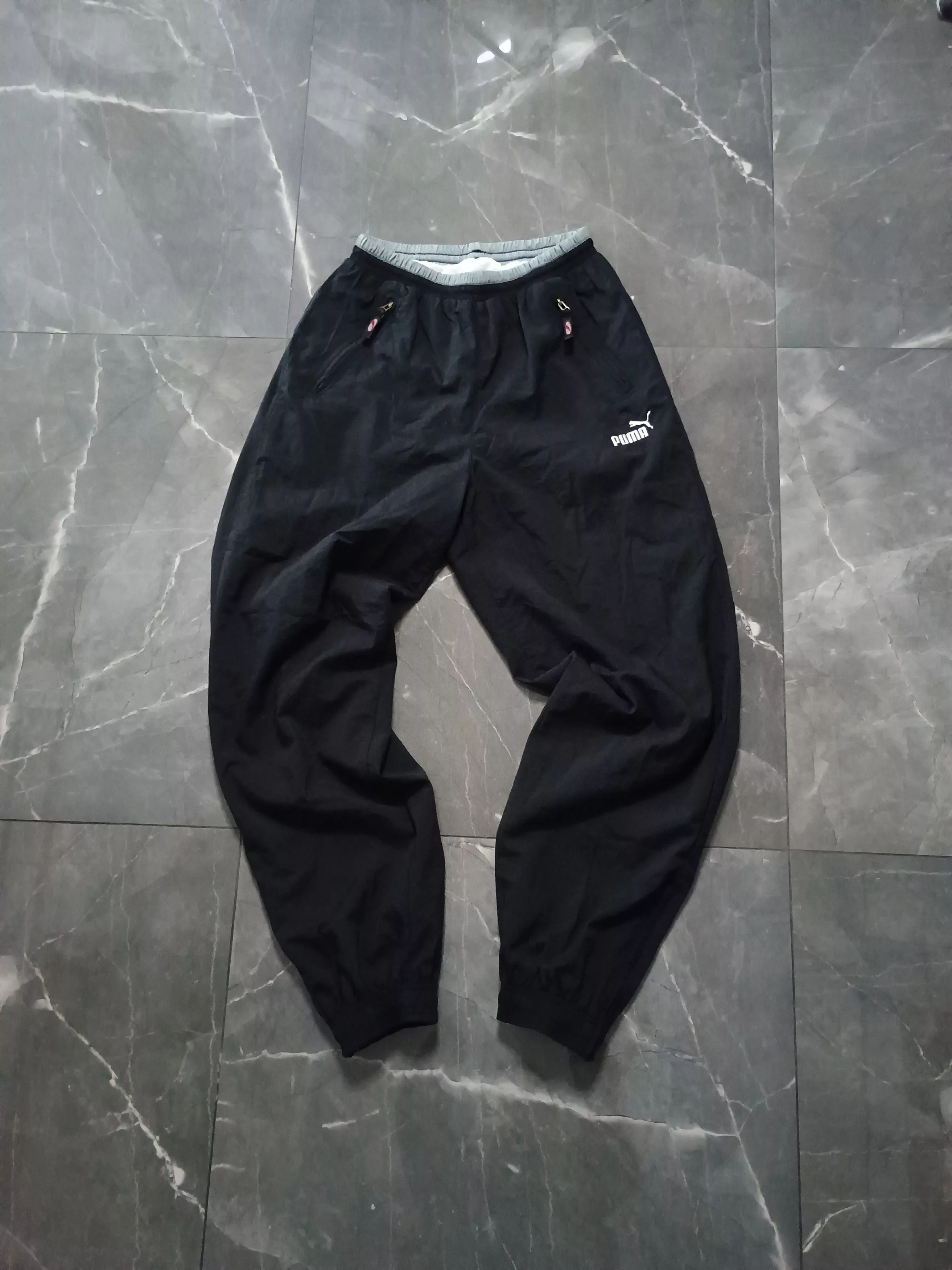 Puma Sweatpants Joggers Puma × Vintage puma Track Vintage Pants Drill Y2K Swoosh Joggers Rare Black Streetwear
