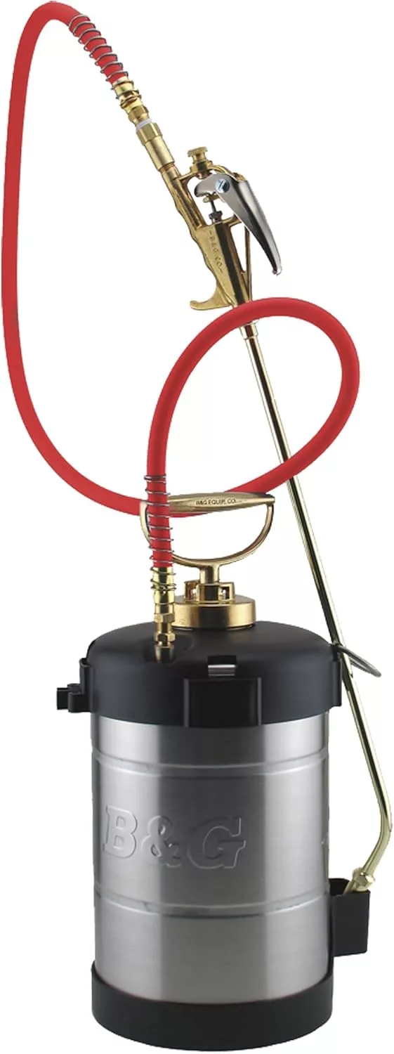 B&G Primeline Stainless Steel Sprayer 1 Gallon N124-S-18 Extenda-Ban Valve 18" Brass Extension 4-Way Tip