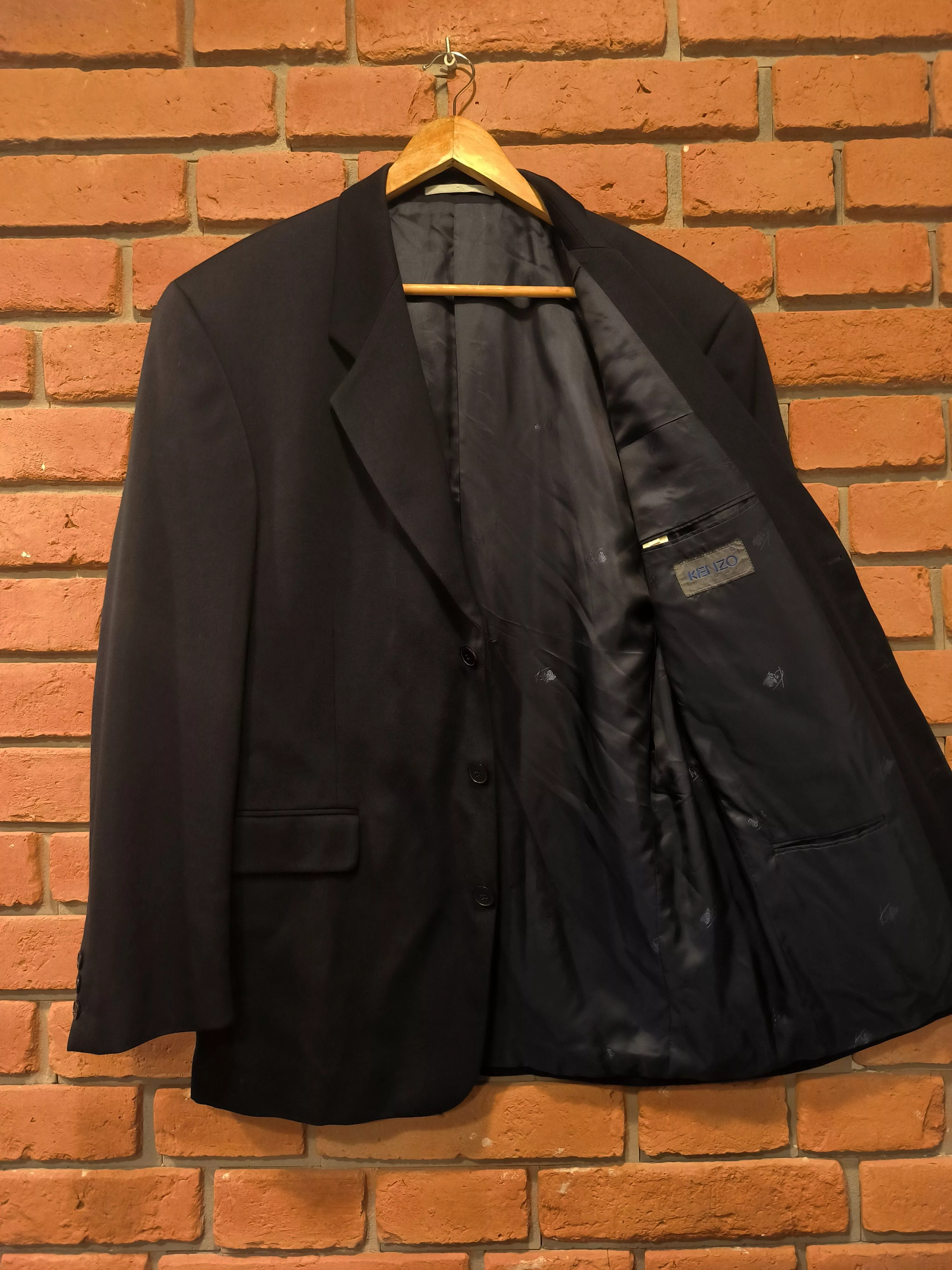 Kenzo Suits Kenzo × Vintage Vintage Kenzo Homme Suit Jacket Wool Made France Black