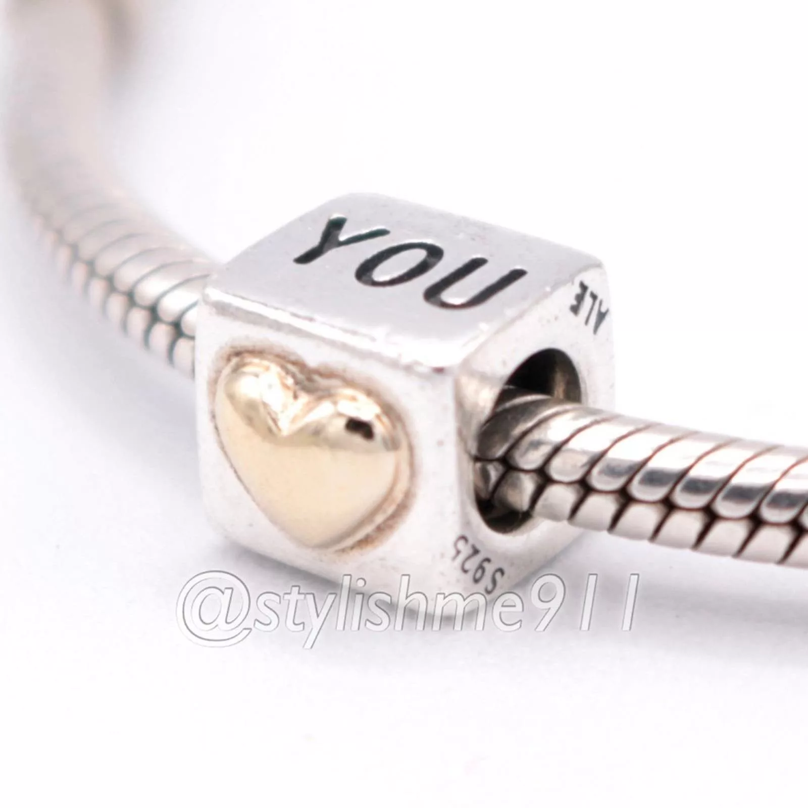 pandora Bracelets Authentic PANDORA I Love You Charm with 14K Gold - 790200 Silver