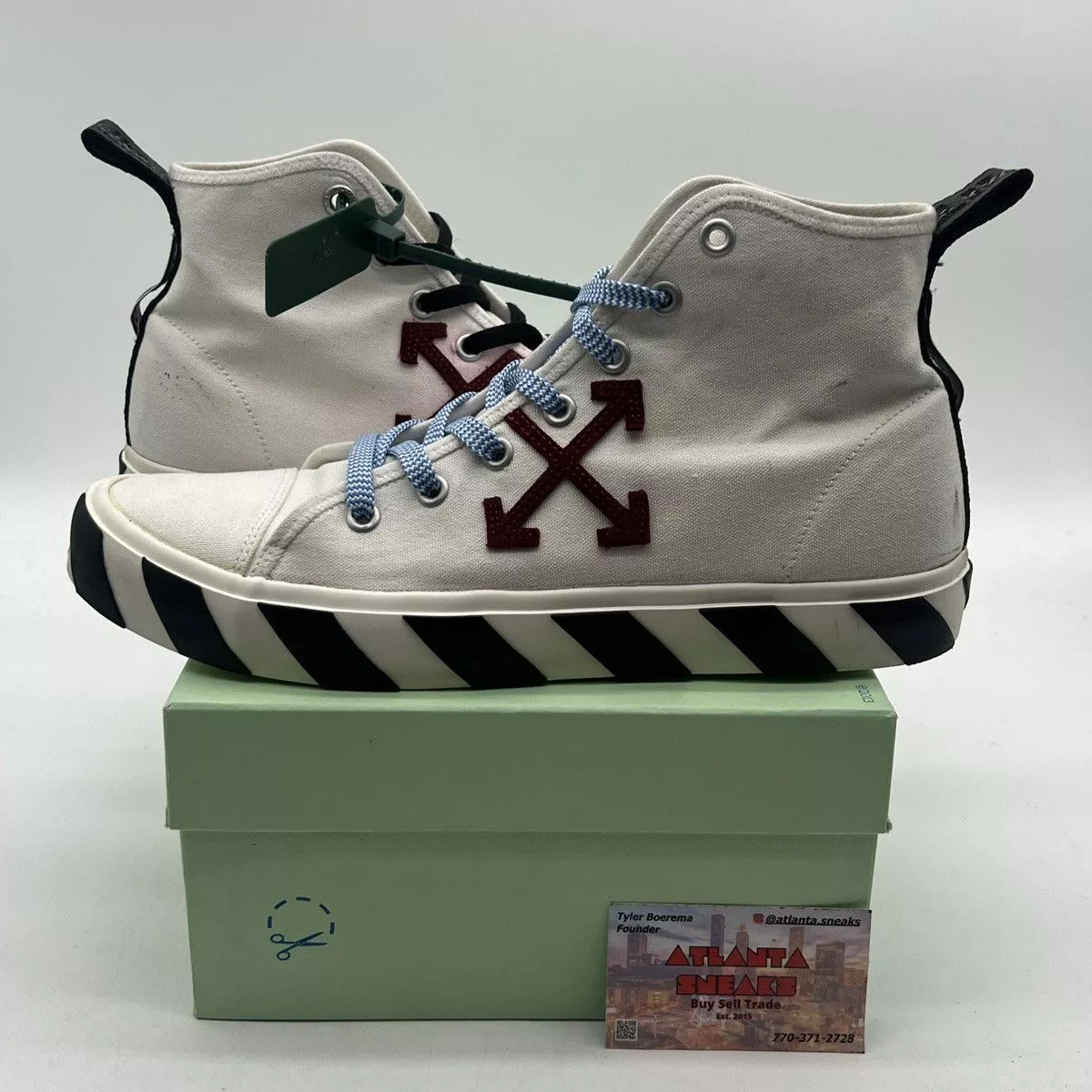 Off-White Hi Top Sneakers Off-White Off white vulc sneaker mid white burgundy