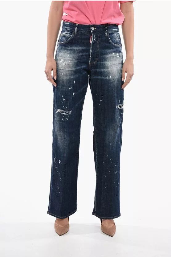 Dsquared2 Jeans Dsquared2 og1mm0624 Vintage Effect Fit Jeans in Blue