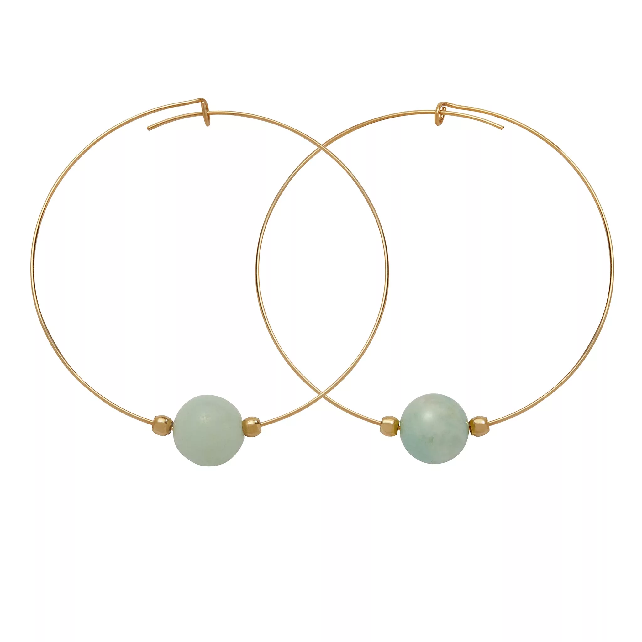 Crystal Ball Hoops - 10mm Gemstone Hoops