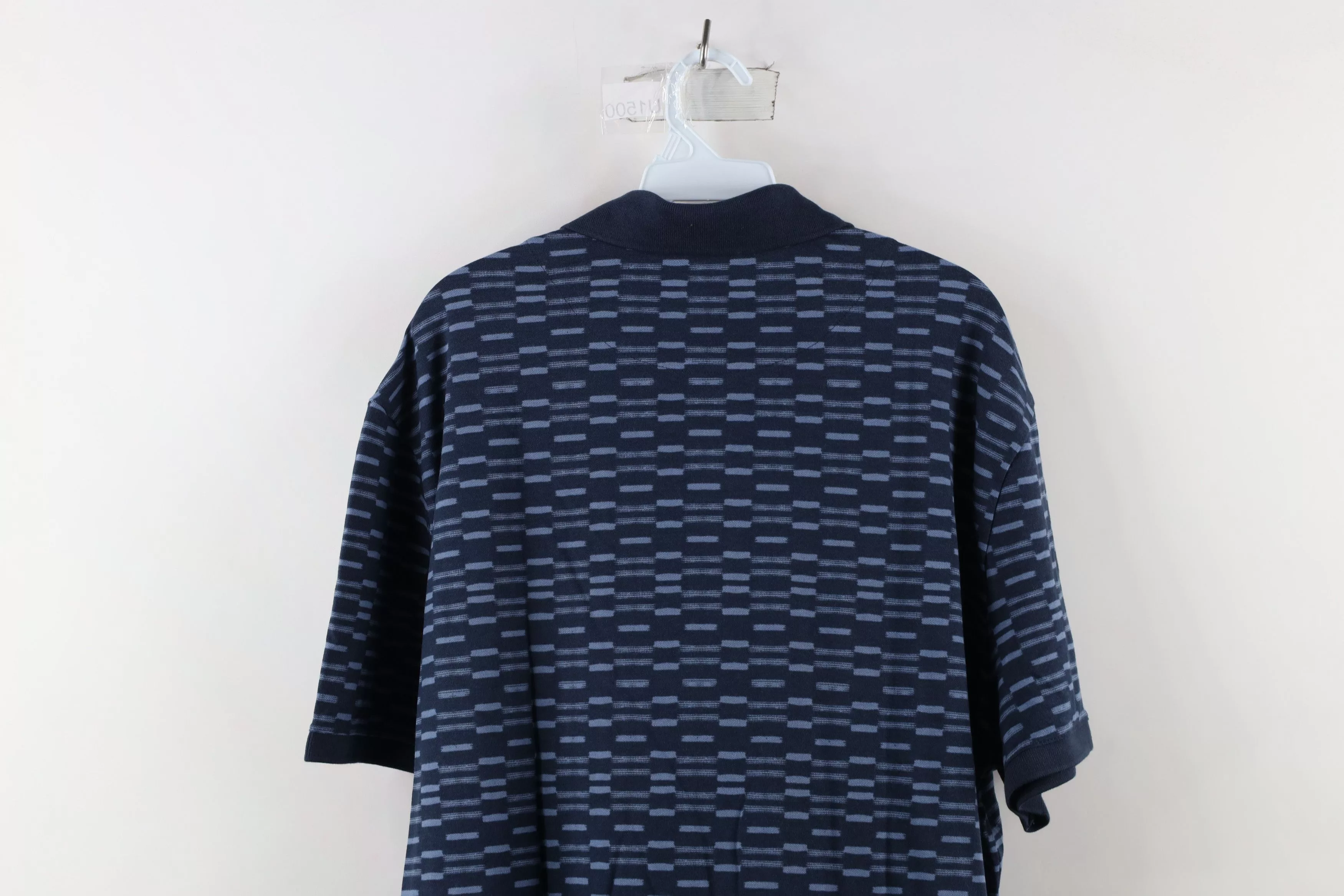 Express Polos Express × Vintage New Express Geometric Knit Stretch Collared Golf Polo Shirt Multi