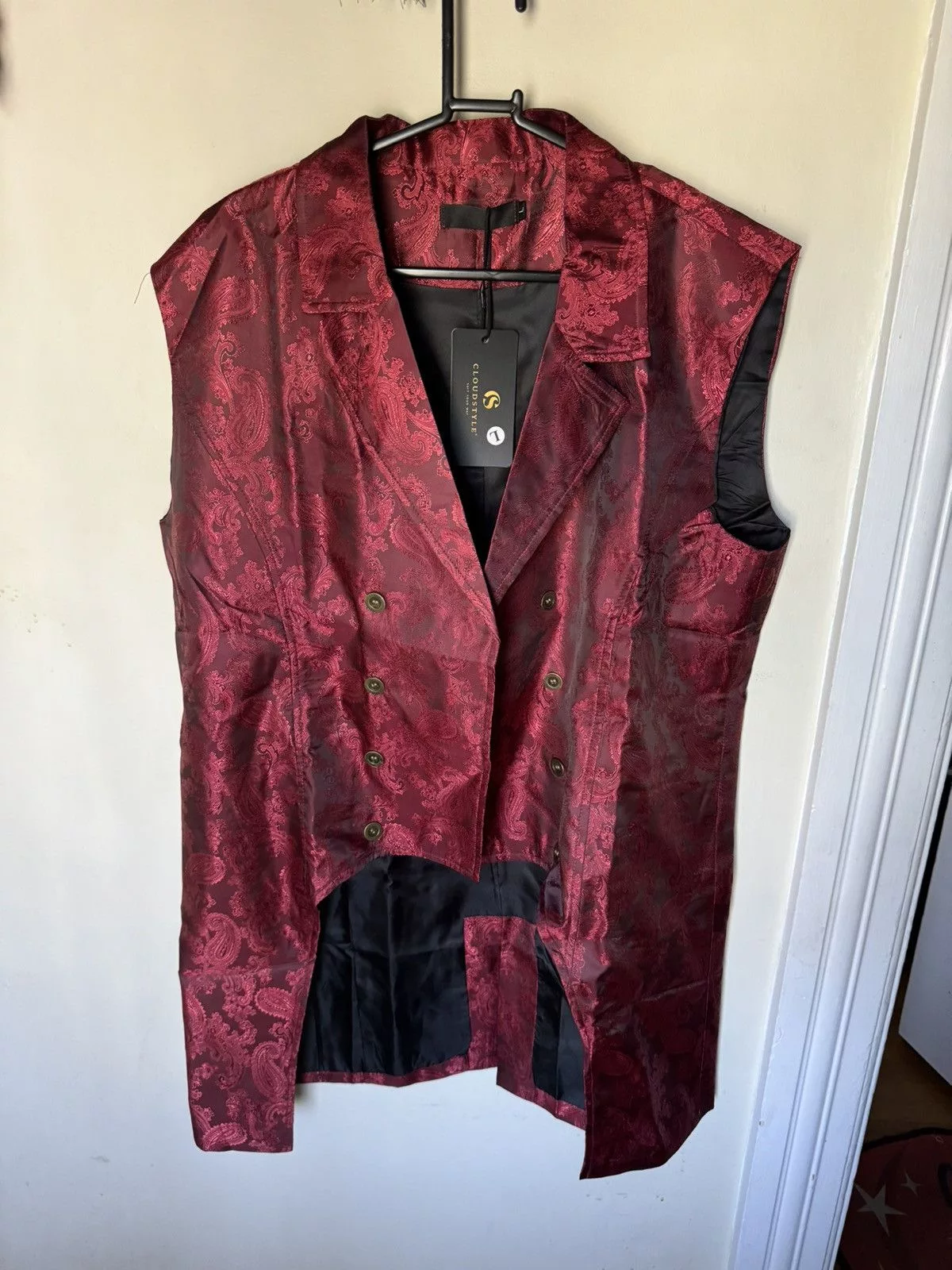 Other Vests Other Red Brocade Vest gothic vampire