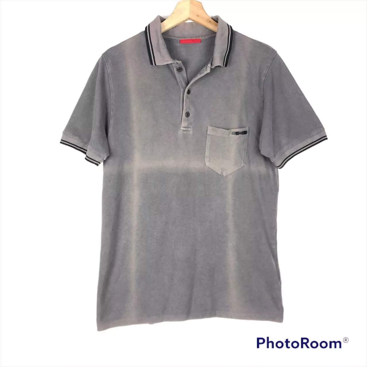 Prada Polos VINTAGE PRADA DISTRESSED FADED POLOS SHIRT Gray