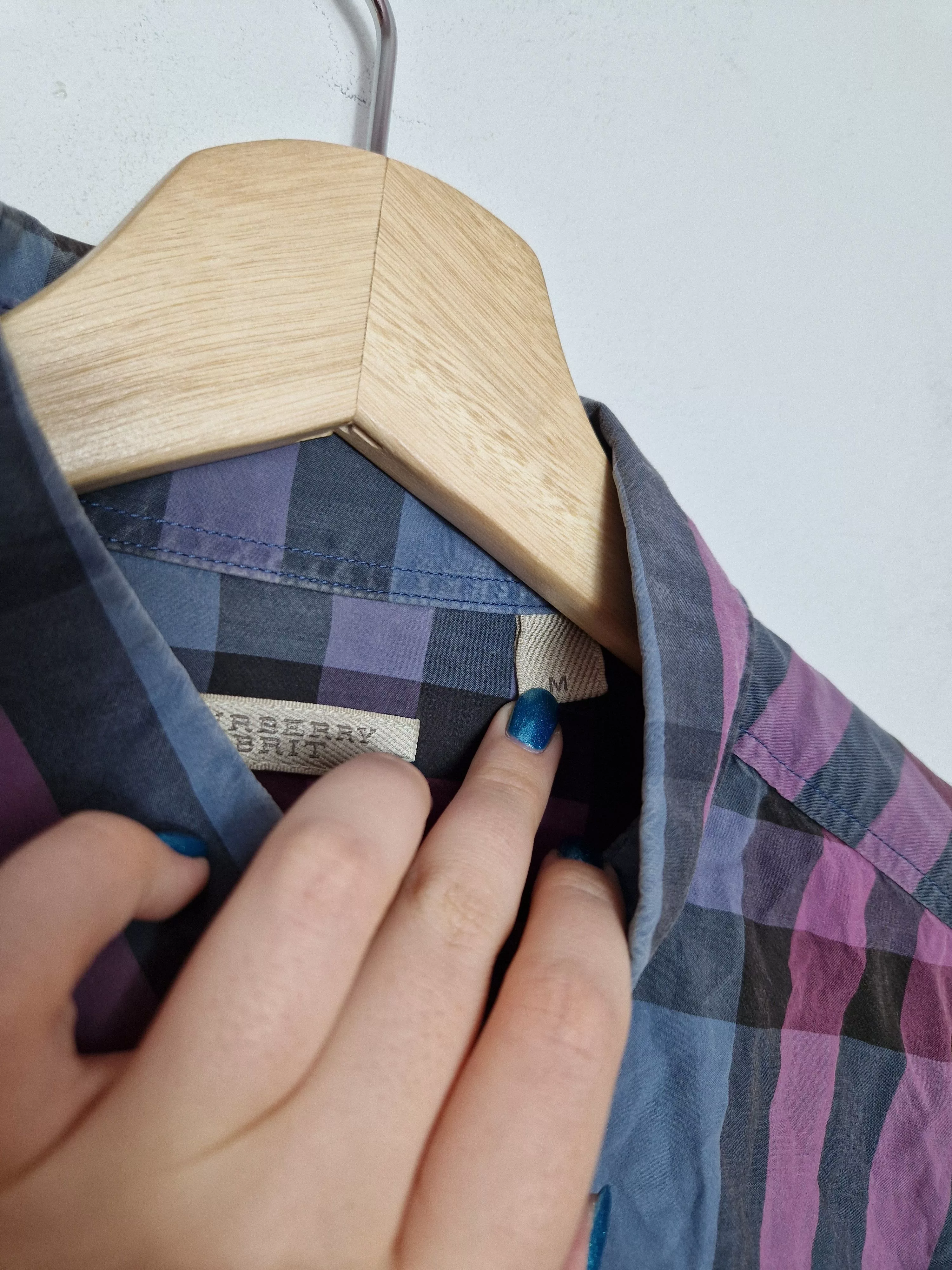 Burberry Shirts Button Ups Burberry nova check purple shirt