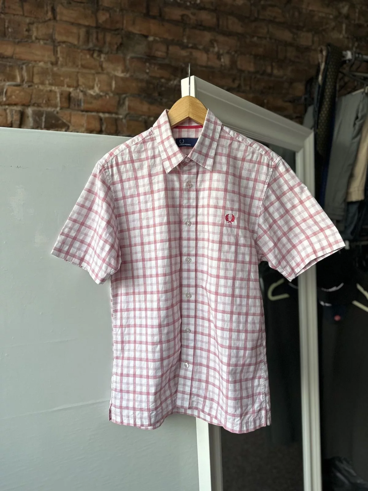 Fred Perry Shirts Button Ups Men’s Fred Perry Pink Shorts Sleeve Size: S Streetwear