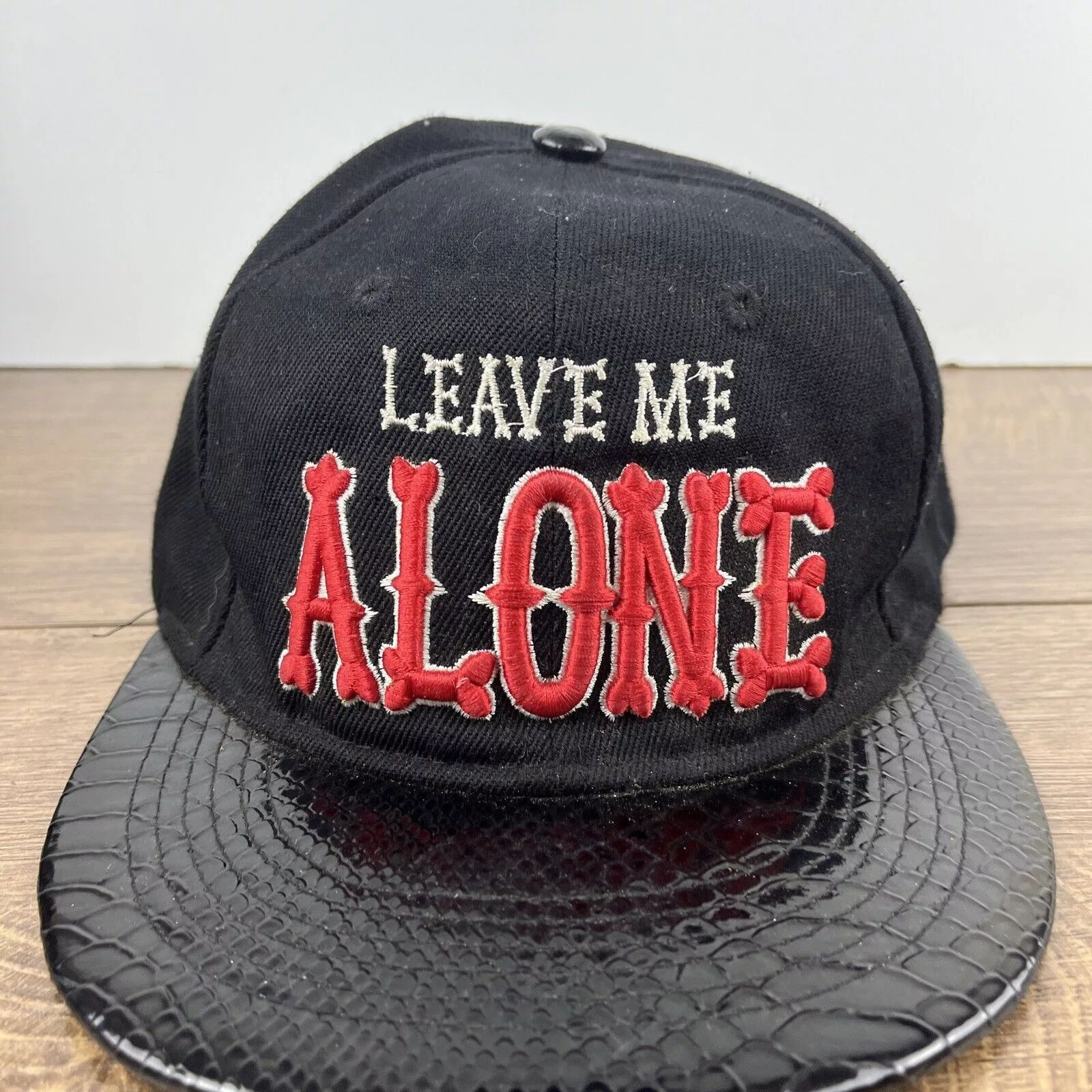 Other Hats Other Leave Me Alone Hat Leave Me Alone Hat Snapback Adjustable Ad Black
