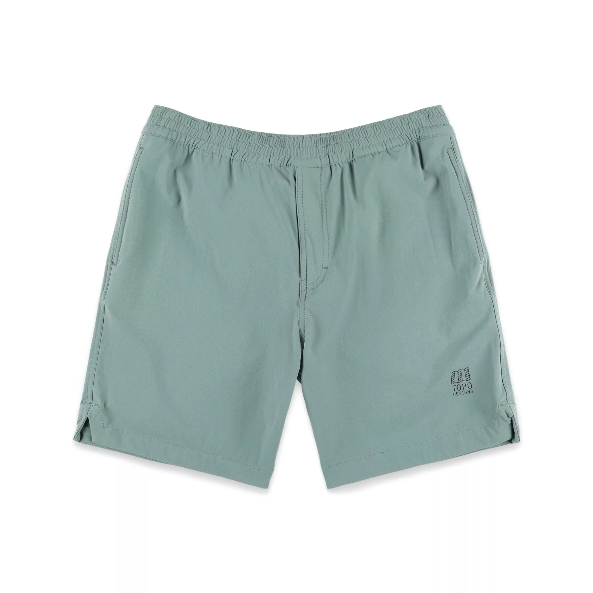 Topo Designs Men's Global lightweight quick dry travel Shorts in Slate blue.