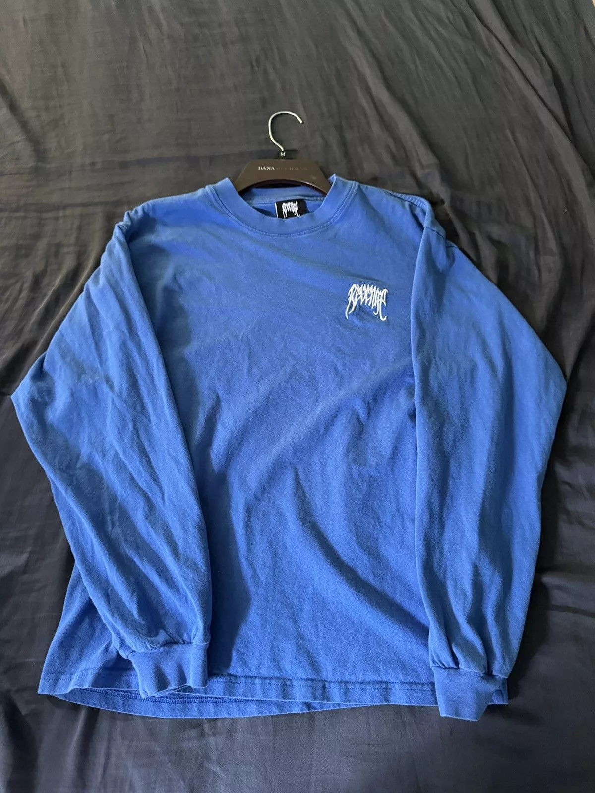Revenge Long Sleeve T Shirts REVENGE ROYAL BLUE EMBROIDERED BASIC LONG SLEEVE