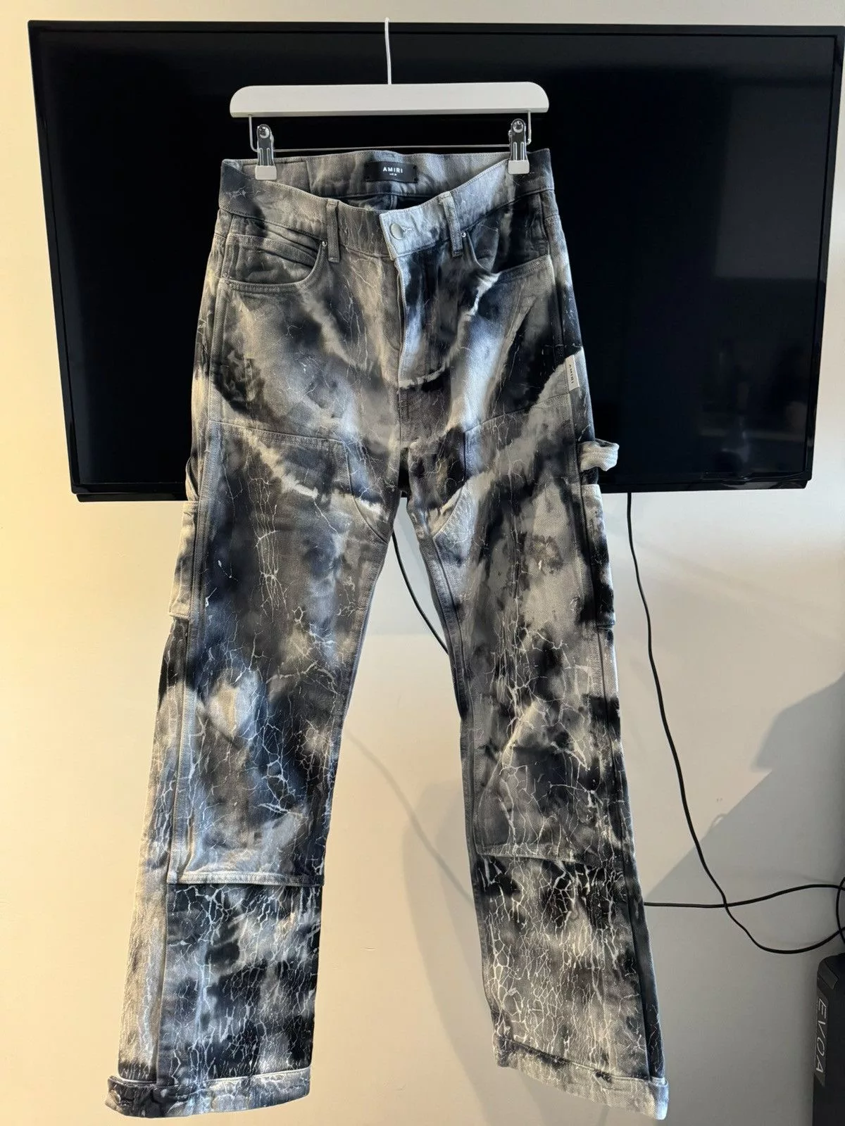 Amiri Denim Amiri Tie-Dye Double Knee Carpenter Jeans Black