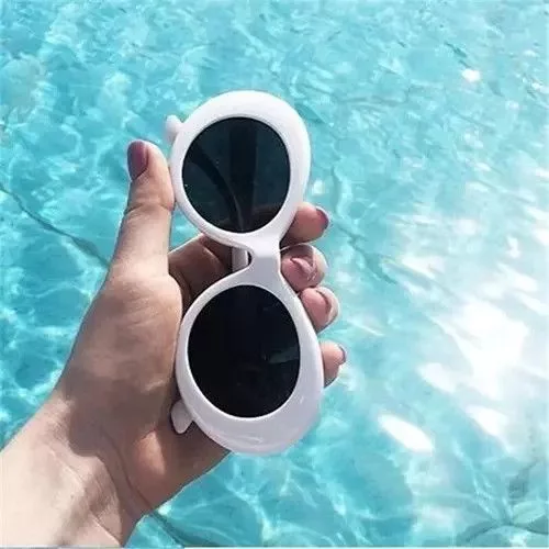 Electric Visual Sunglasses Electric Visual White Grey Oval Sunglasses UV400o Vintage