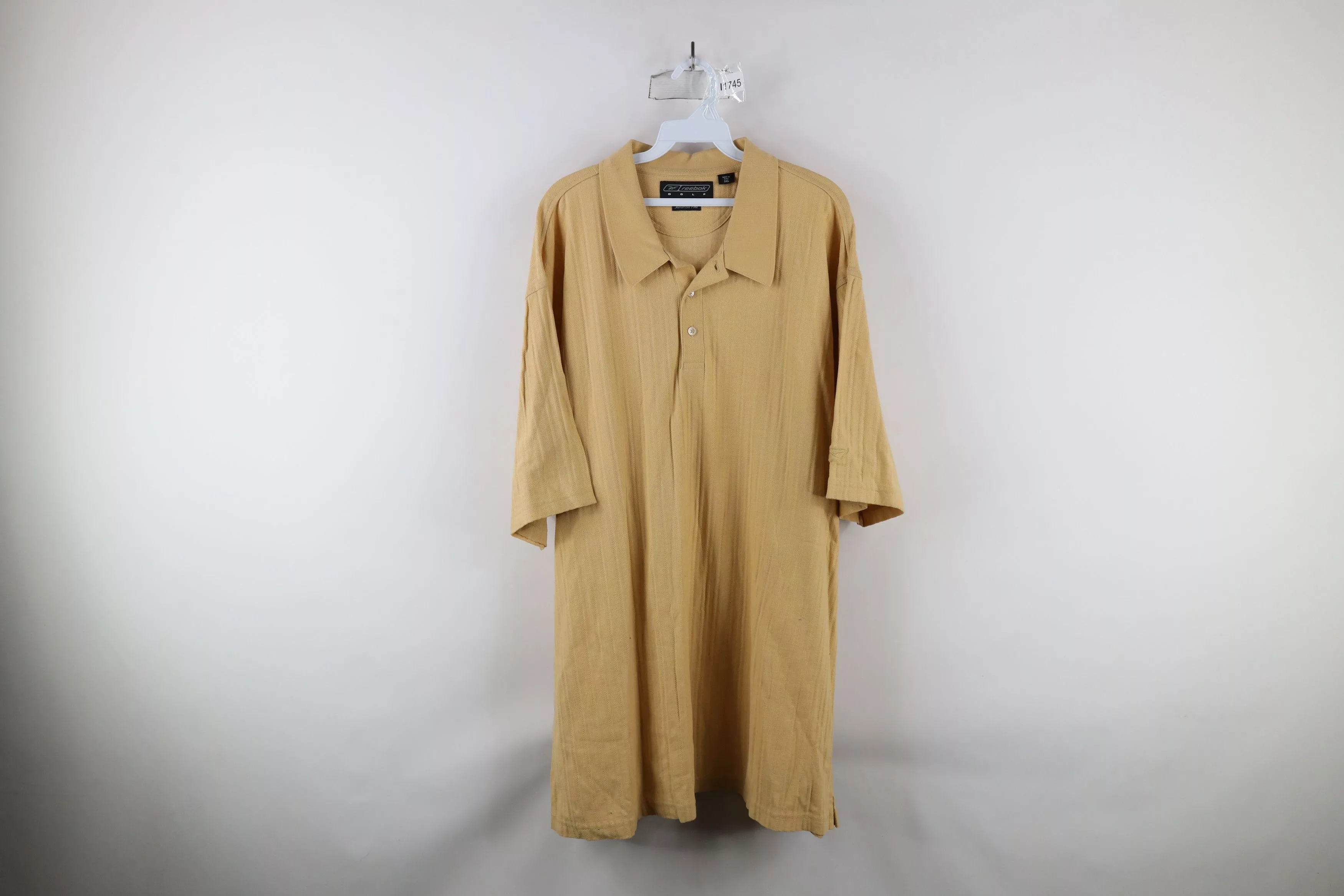 Reebok Polos Reebok × Vintage Vintage 90s Reebok Golf Ribbed Knit Collared Polo Shirt Yellow