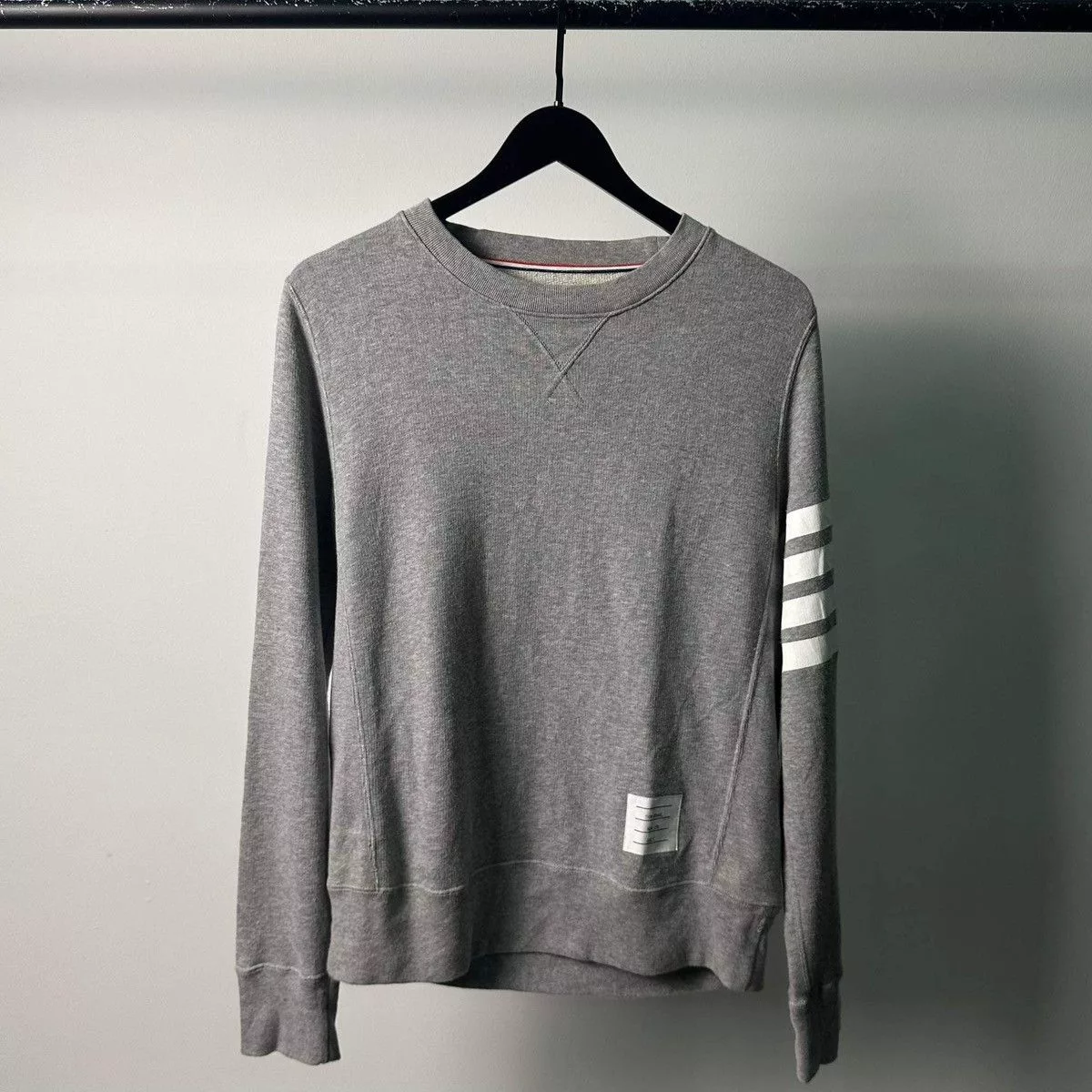 Thom Browne Sweaters Knitwear THOM BROWNE 4 BAR SWEATER Gray Luxury