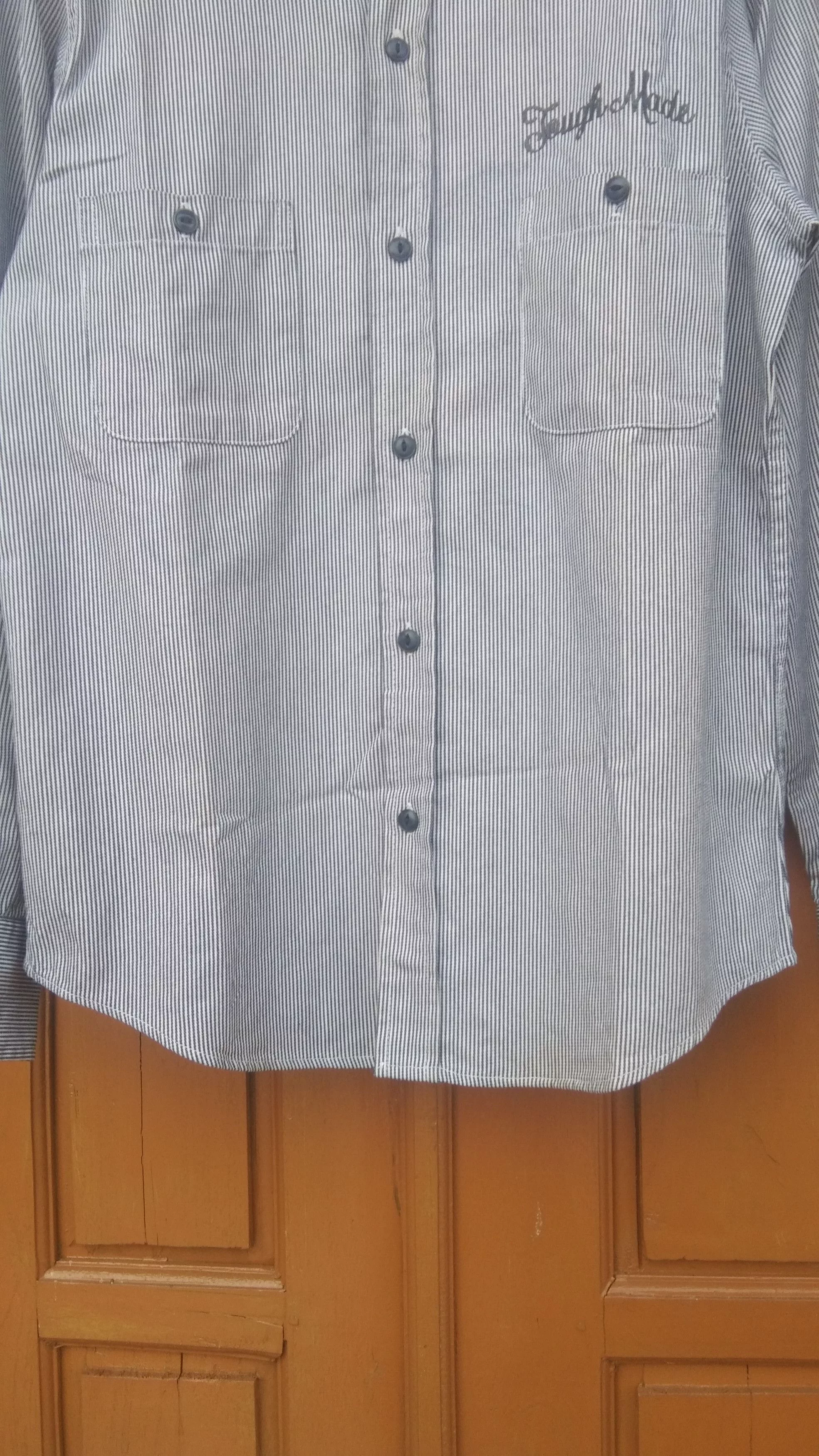 Ben Davis Shirts Button Ups Ben Davis × Vintage Vtg Ben davis blu stripe button up shirt Blue Streetwear