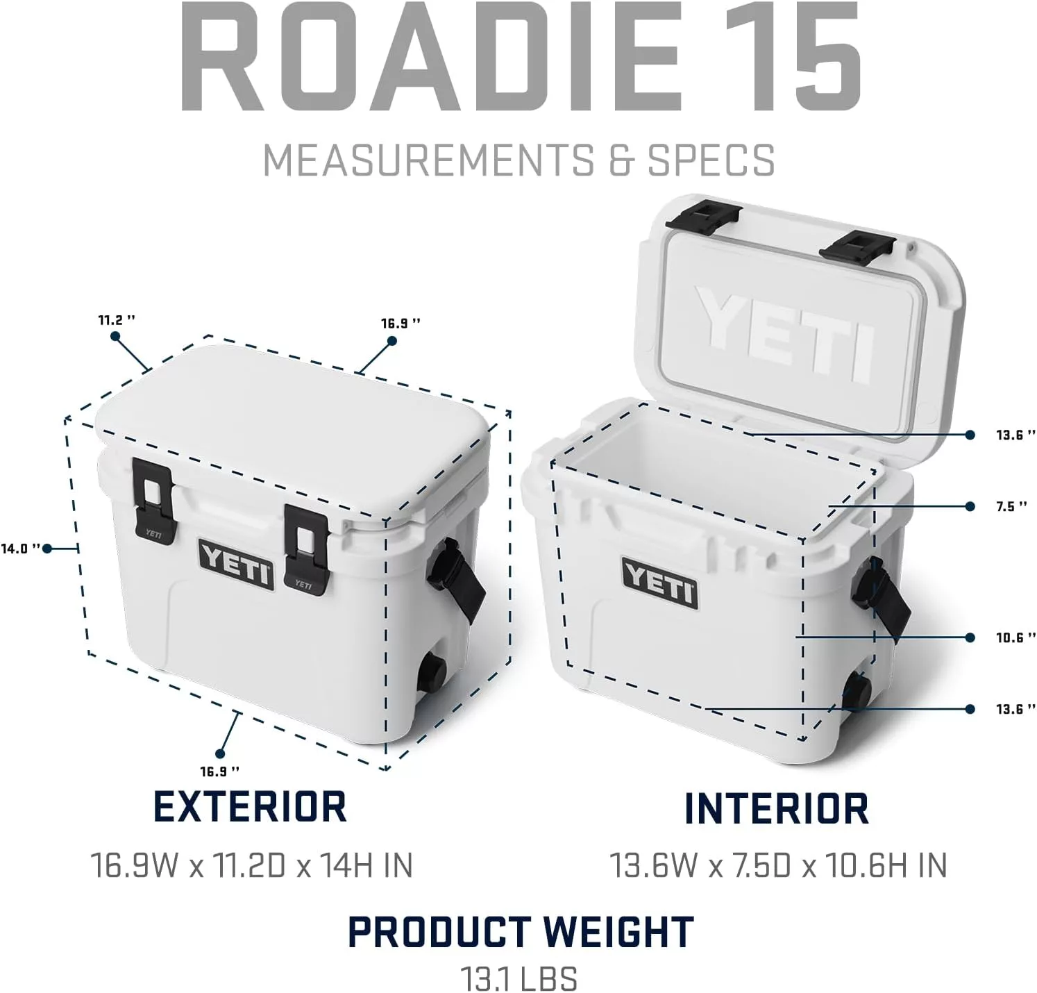 YETI Roadie 15 Hard Cooler with DoubleDuty Shoulder Strap