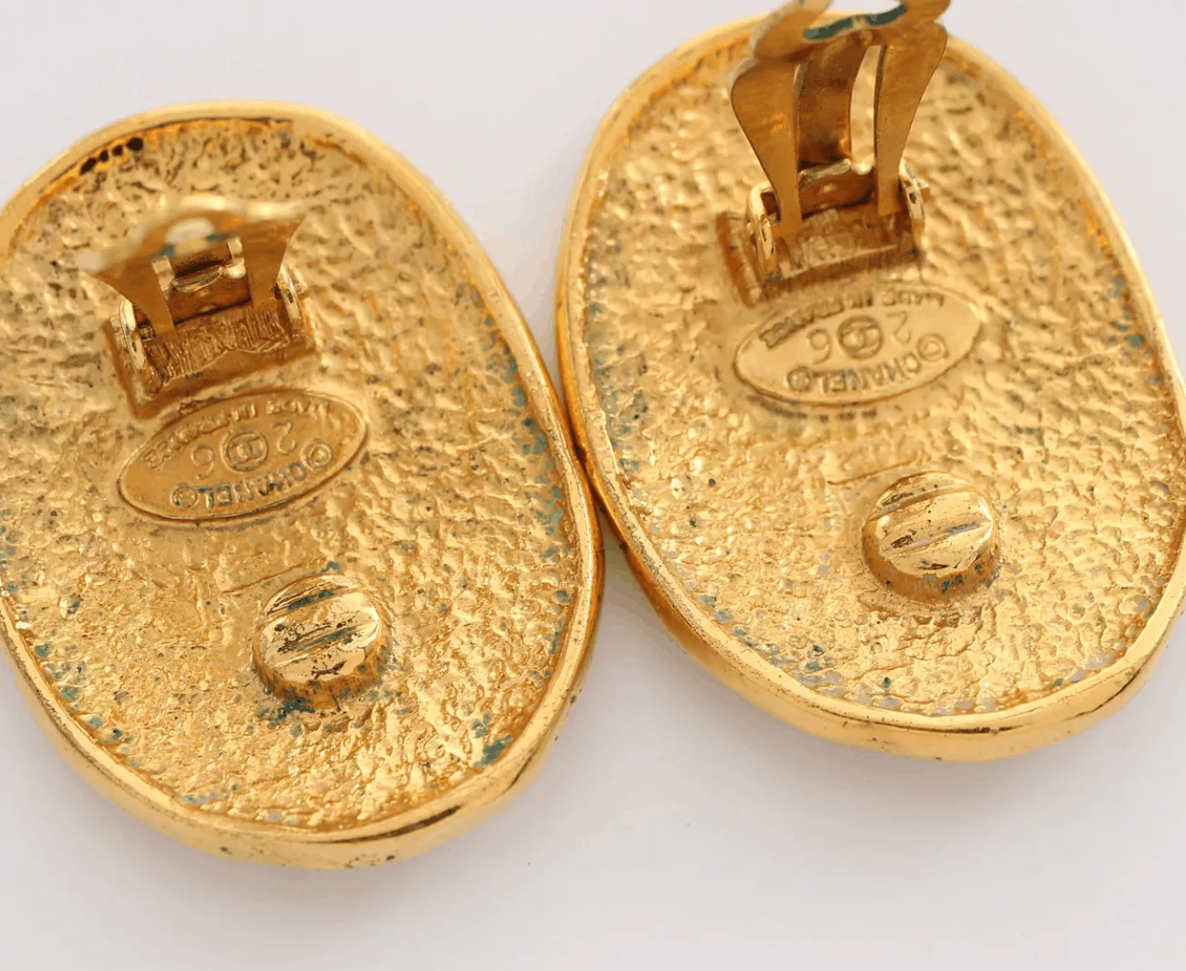 Chanel Earrings Chanel Crown Gold Clip on Earrings AUTHENTIC