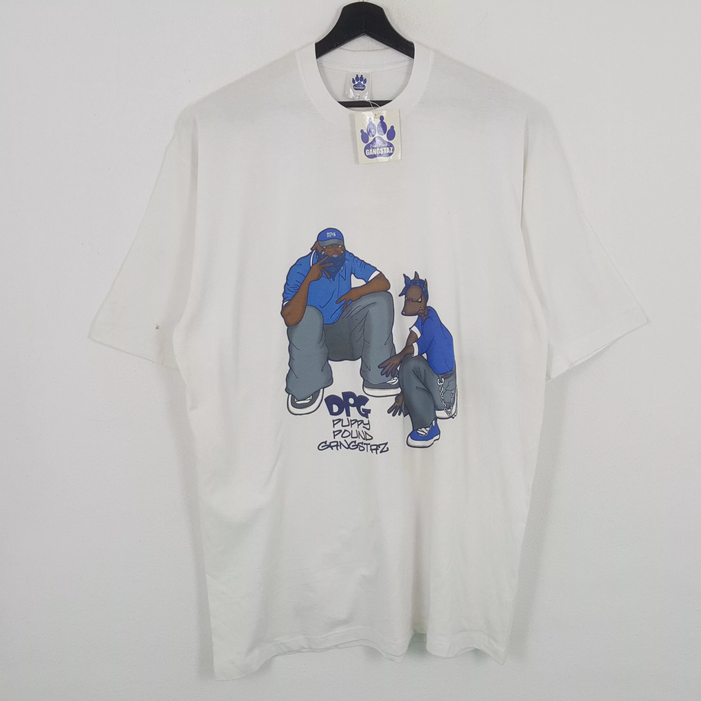 Band Tees Short Sleeve T Shirts Band Tees × Rap Tees × Vintage DPG PUPPY POUND GANGSTAZ Tshirt Rap Hip Hop Style White