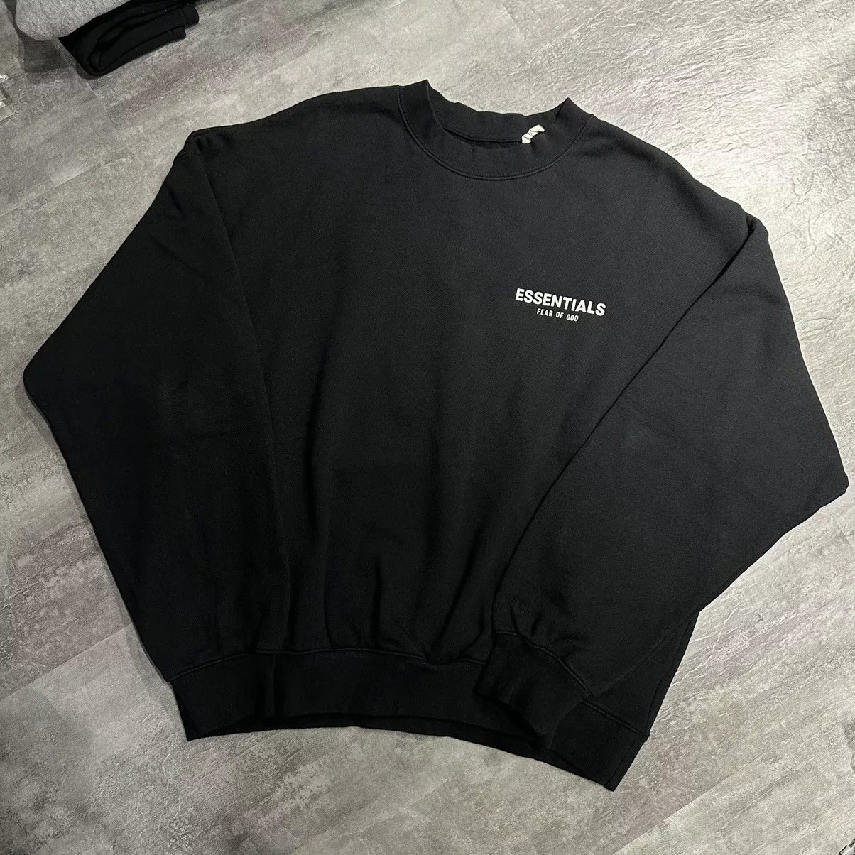Essentials Sweatshirts Hoodies Essentials Fear of God Pullover Crewneck SS19 Sweatshirt Black