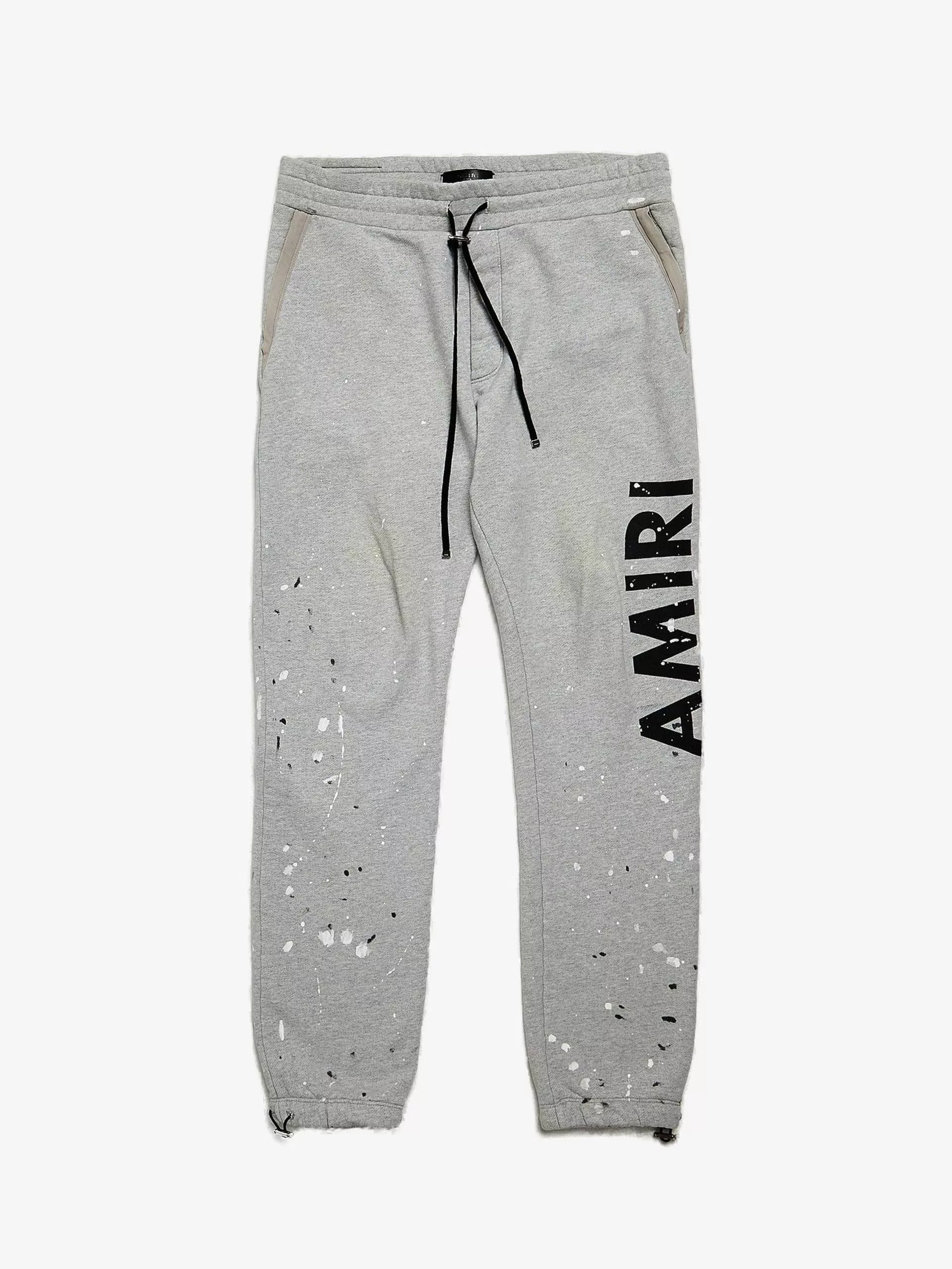 Amiri Casual Pants Amiri Gray Paint Splattered Logo Printed Cotton Sweatpants