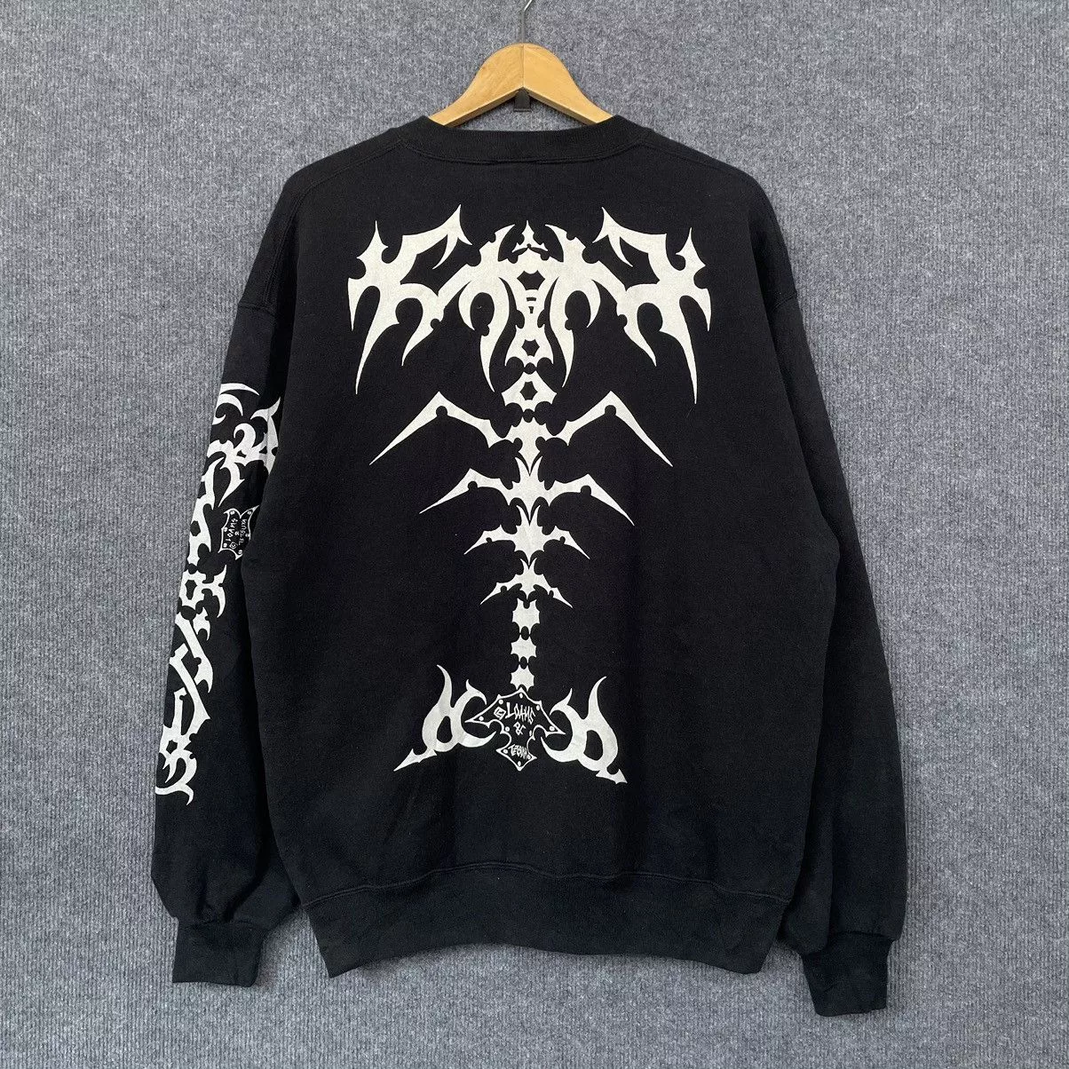 Affliction Sweatshirts Hoodies Affliction × If Six Was Nine 1990s Loams & Tetsuya Skulls Crewneck Made in USA Black