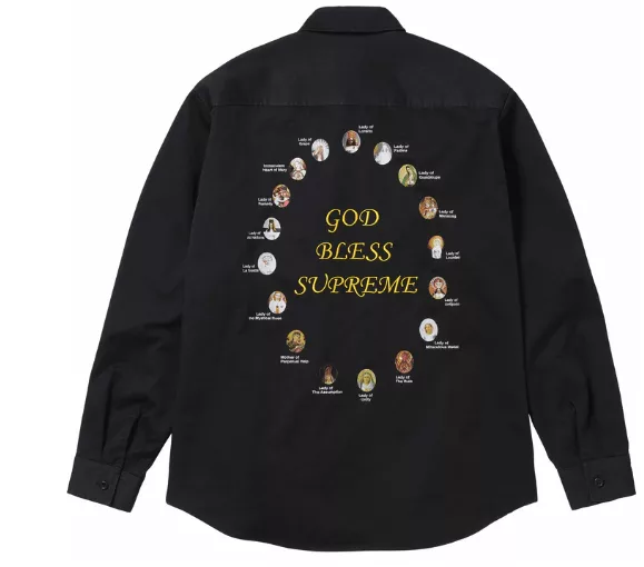 Supreme Shirts Button Ups Supreme Our Lady Work Shirt Black Large