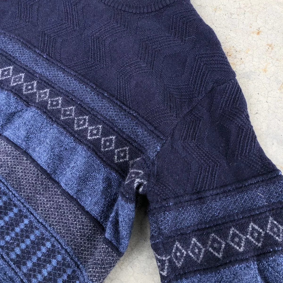 Japanese Brand Sweaters Knitwear Japanese Brand 🔴Vintage Knitsweater Strecth/Memeri Like Coogi Pattern Multi Avant-Garde