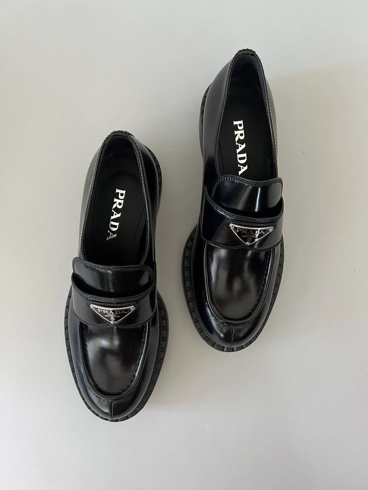 Prada Flats Prada Brushed Loafers Black