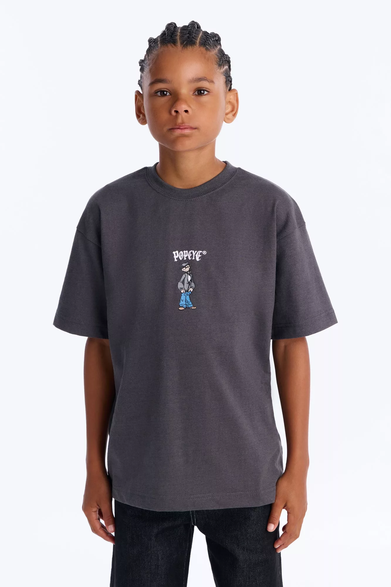 Mini Popeye Old Skool Short Sleeve Tee - Grey
