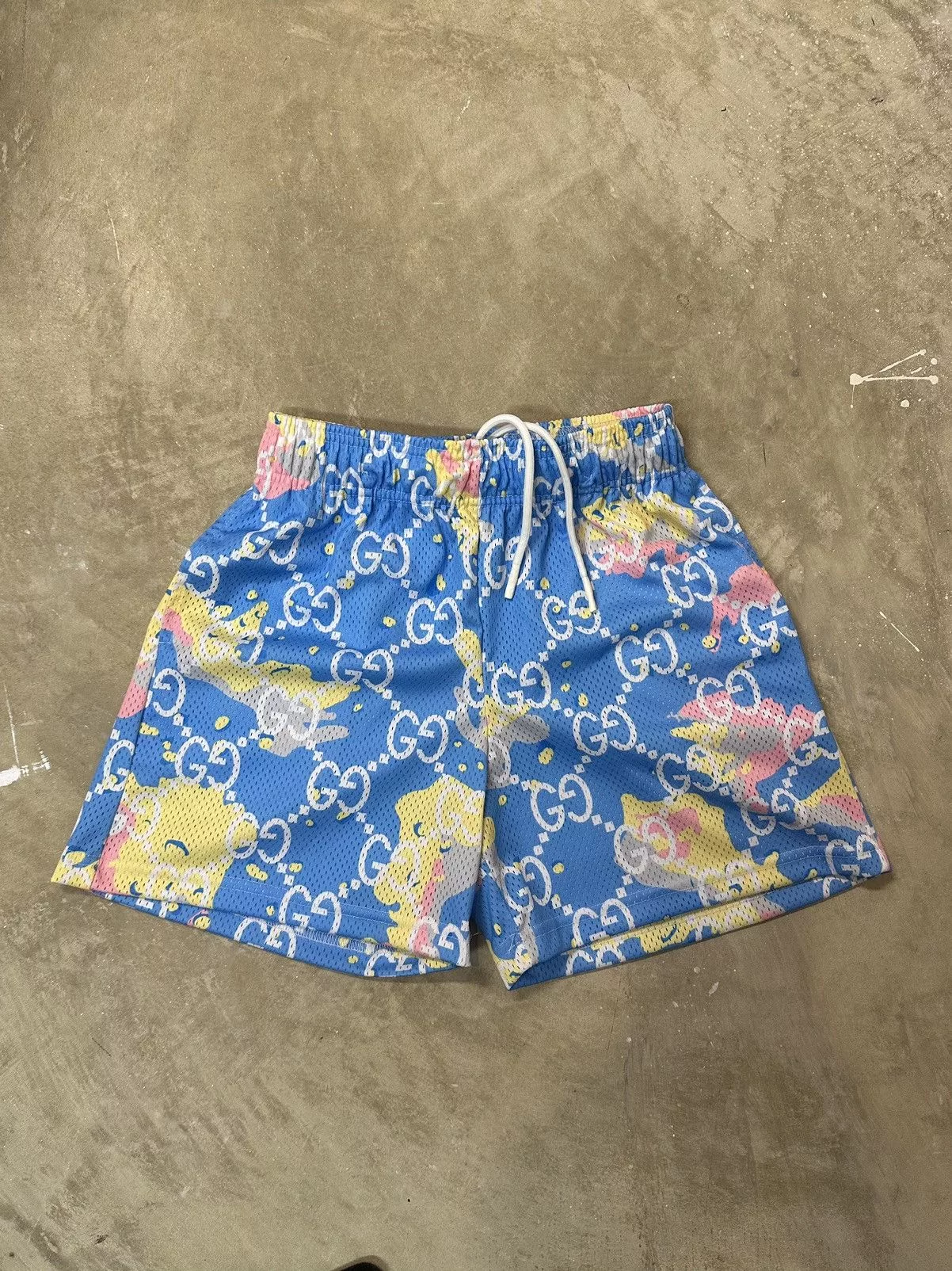 Bravest Studios Shorts Bravest Studios Cotton Candy Blur Pink Mesh Shorts Medium Blue