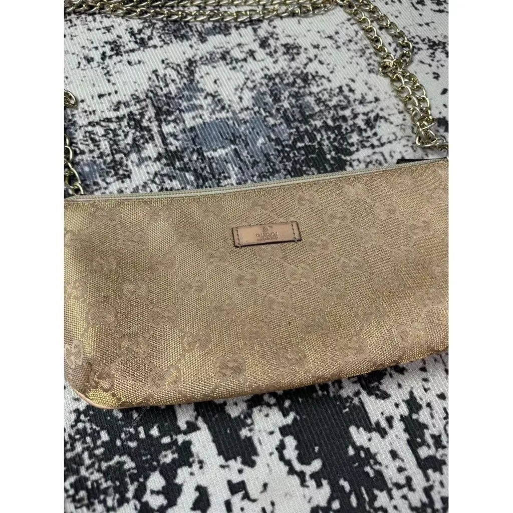 Gucci Shoulder Bags Gucci GG Pochette Monogram Bag Beige