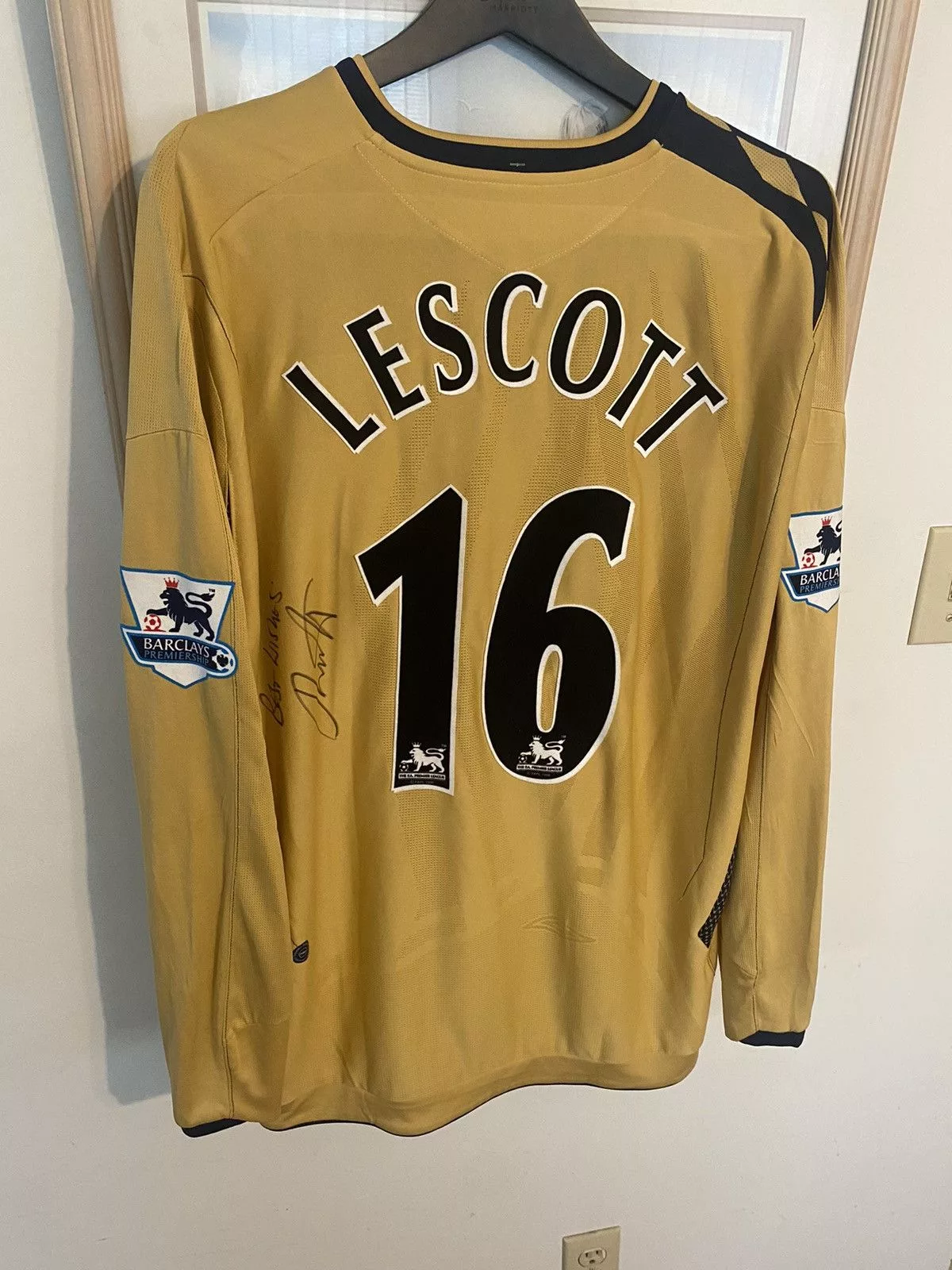 Vintage Jerseys Vintage Everton Signed Jersey Yellow