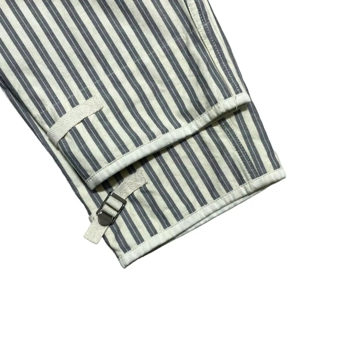 Junya Watanabe Cropped Pants Striped Pattern Adjuster Cotton Gray