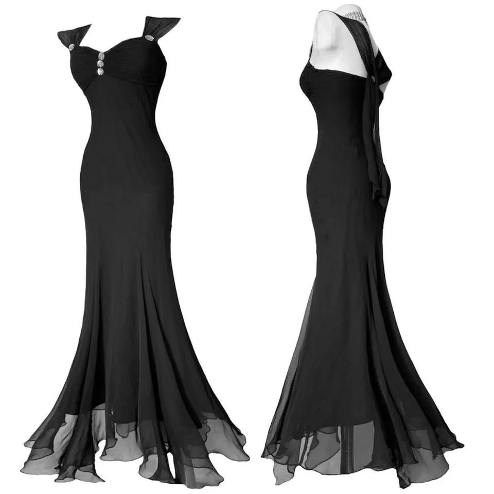 Vintage Maxi Dresses Vintage Avant - Garde goth maxi dress Black Avant-Garde