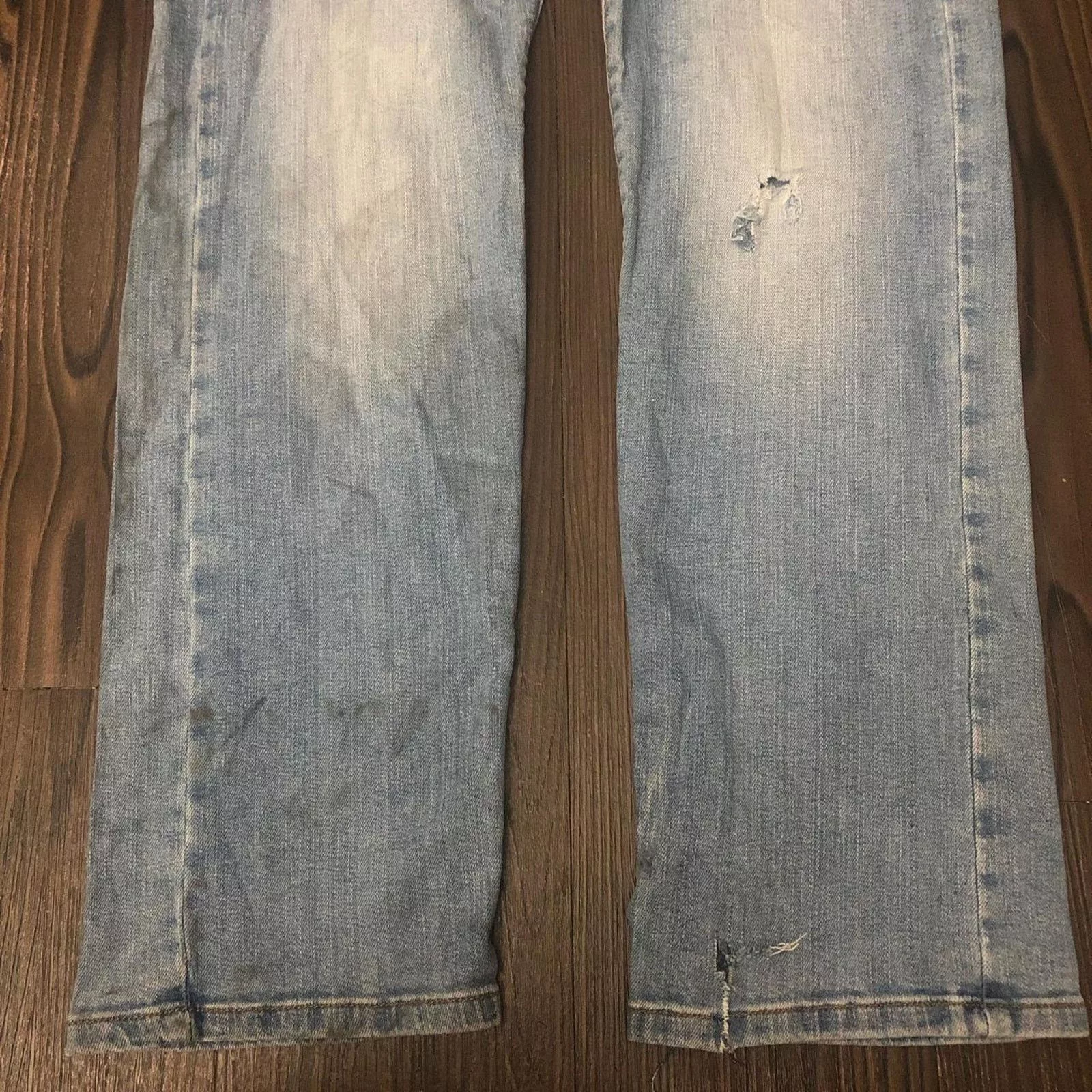 Men’s Distressed Slim Fit Lee Denim Jeans Blue