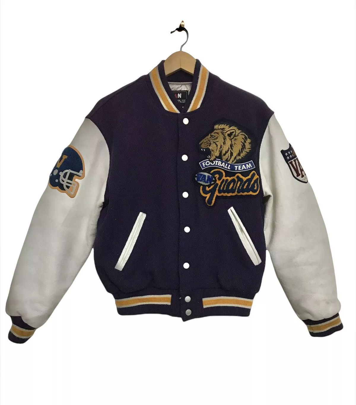 Van Light Jackets Van Jac Varsity Jacket Football team wool leather jacket Purple Vintage