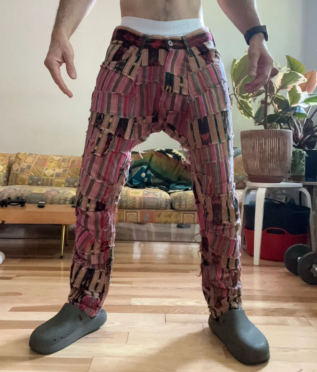 Junya Watanabe Casual Pants SS 2005 Junya Watanabe Patchwork Scraps Mountaineering Pants Red