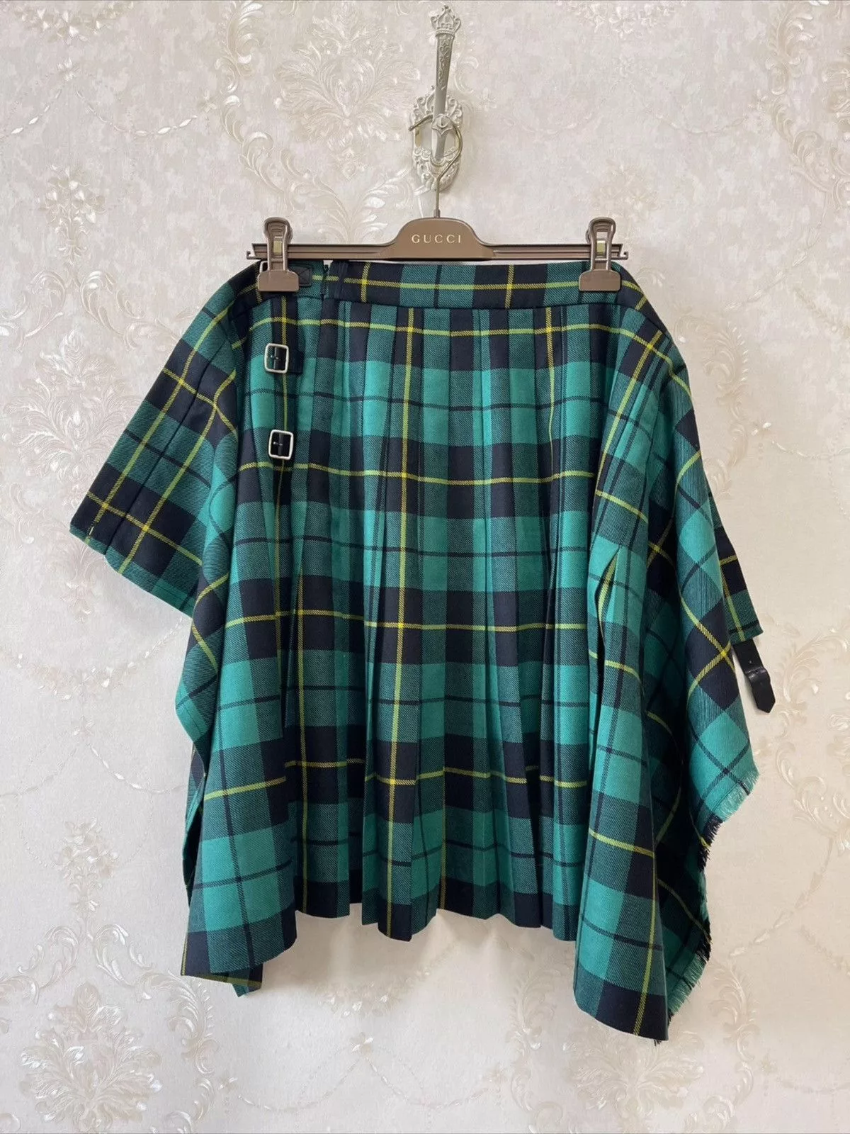 Gucci Midi Skirts GUCCI Plaid Print Knee-Length Skirt Green