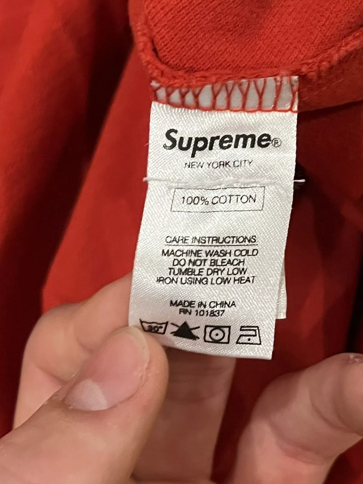 Supreme Short Sleeve T Shirts Basic Red Supreme Tee