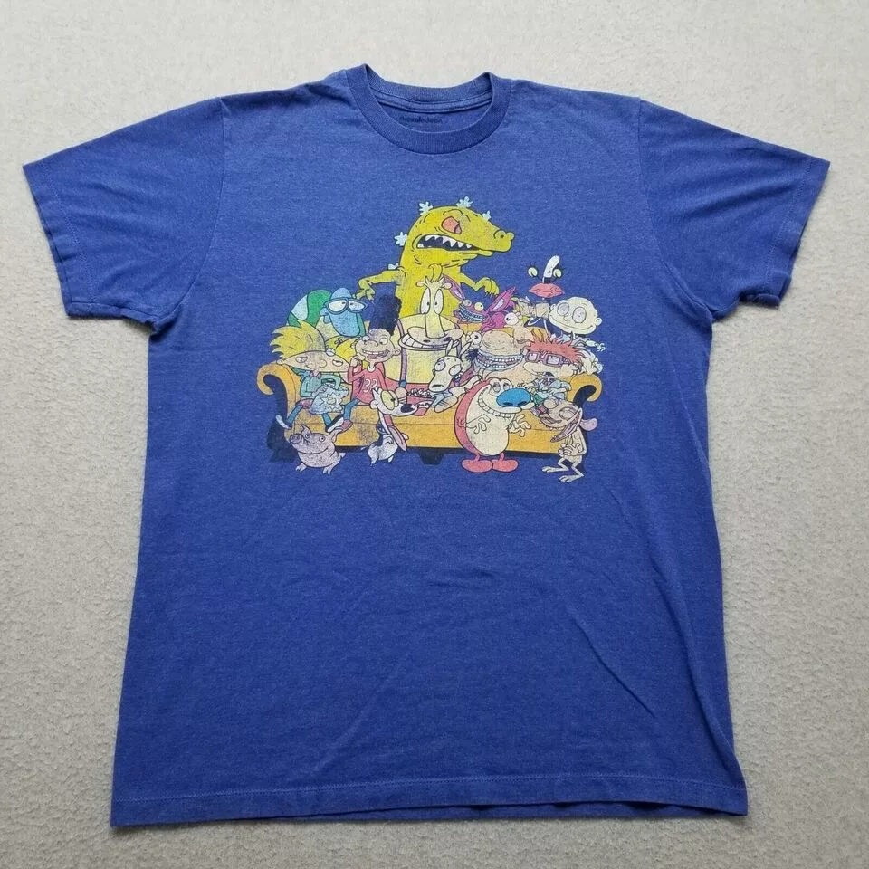 Nickelodeon Short Sleeve T Shirts Nickelodeon Shirt Men Medium Short Sleeve Round Neck Casual Blue